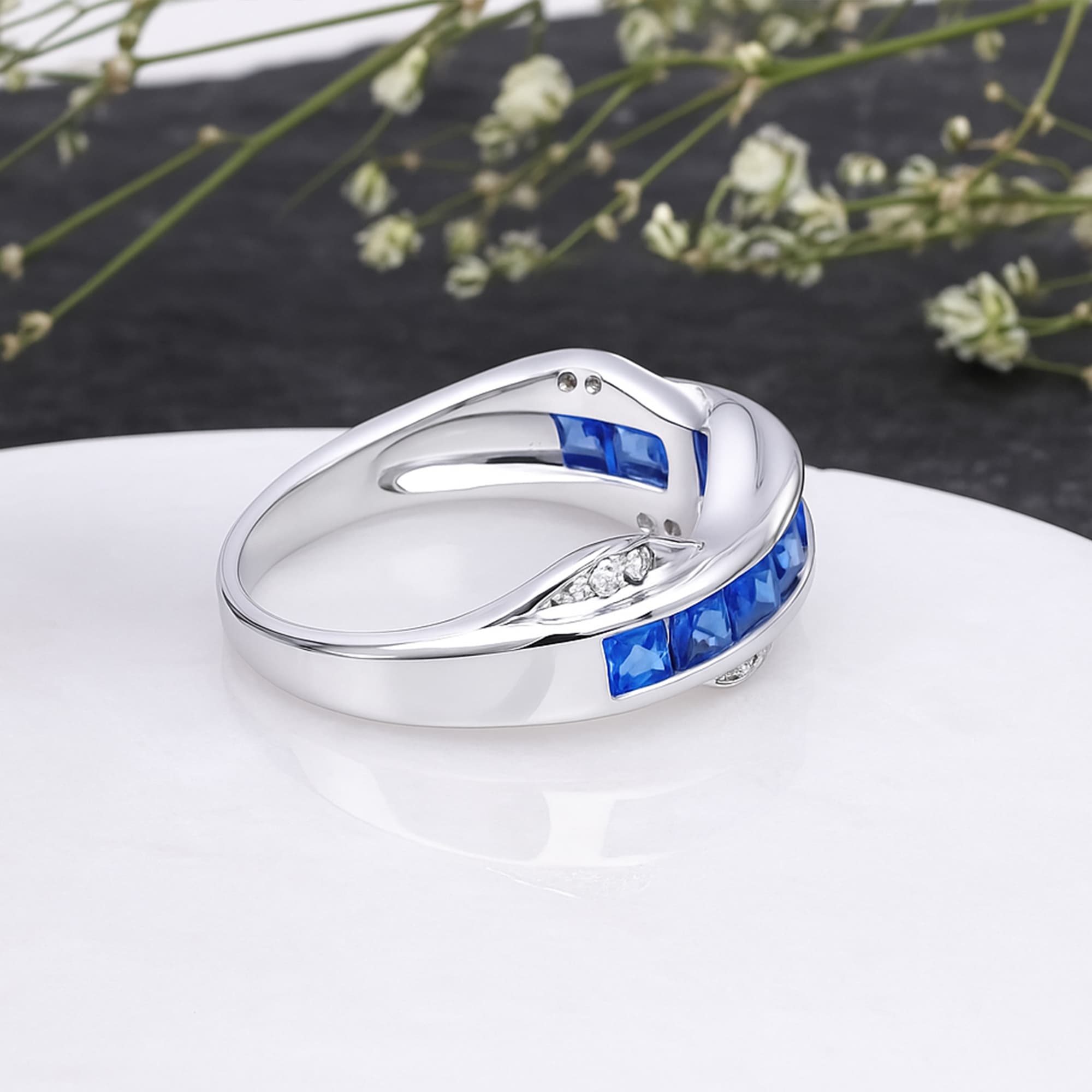 Sapphire Wave Eternity Ring