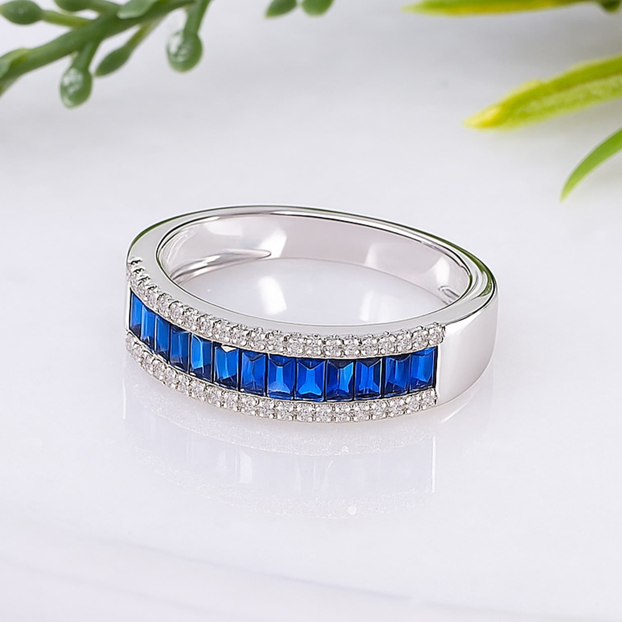 Blue Sapphire Radiance Band Ring