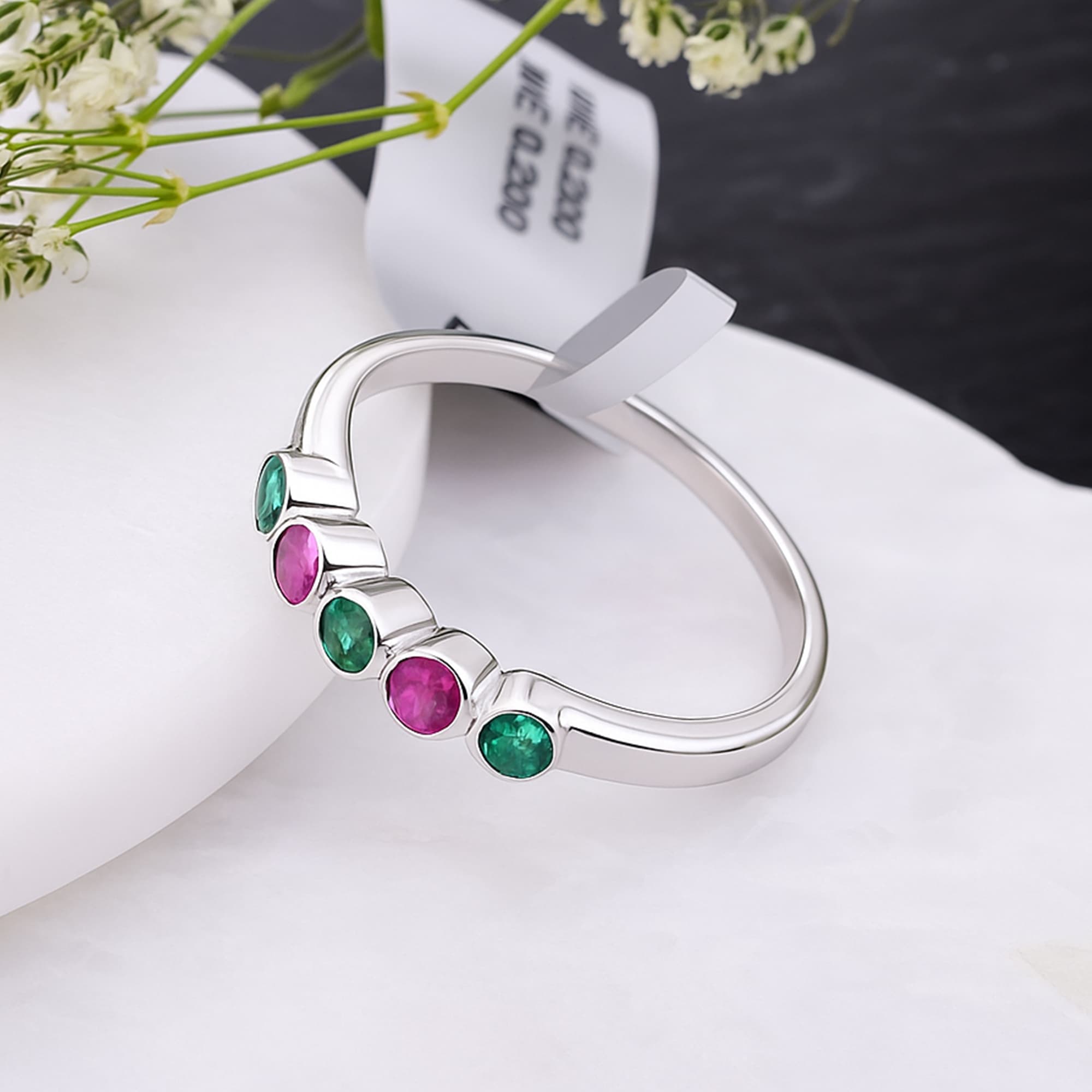 Harmony Ruby & Emerald Five-Stone Ring