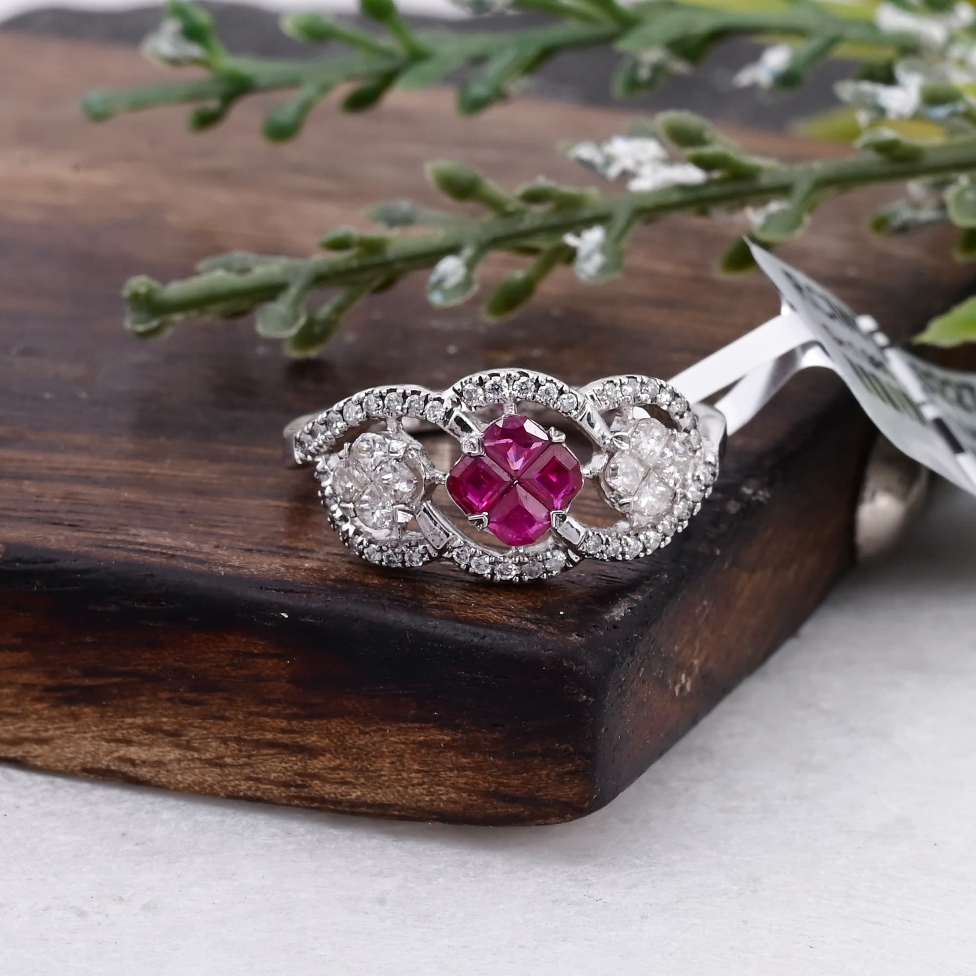 Crimson Orbit Ruby Diamond Ring alternate view