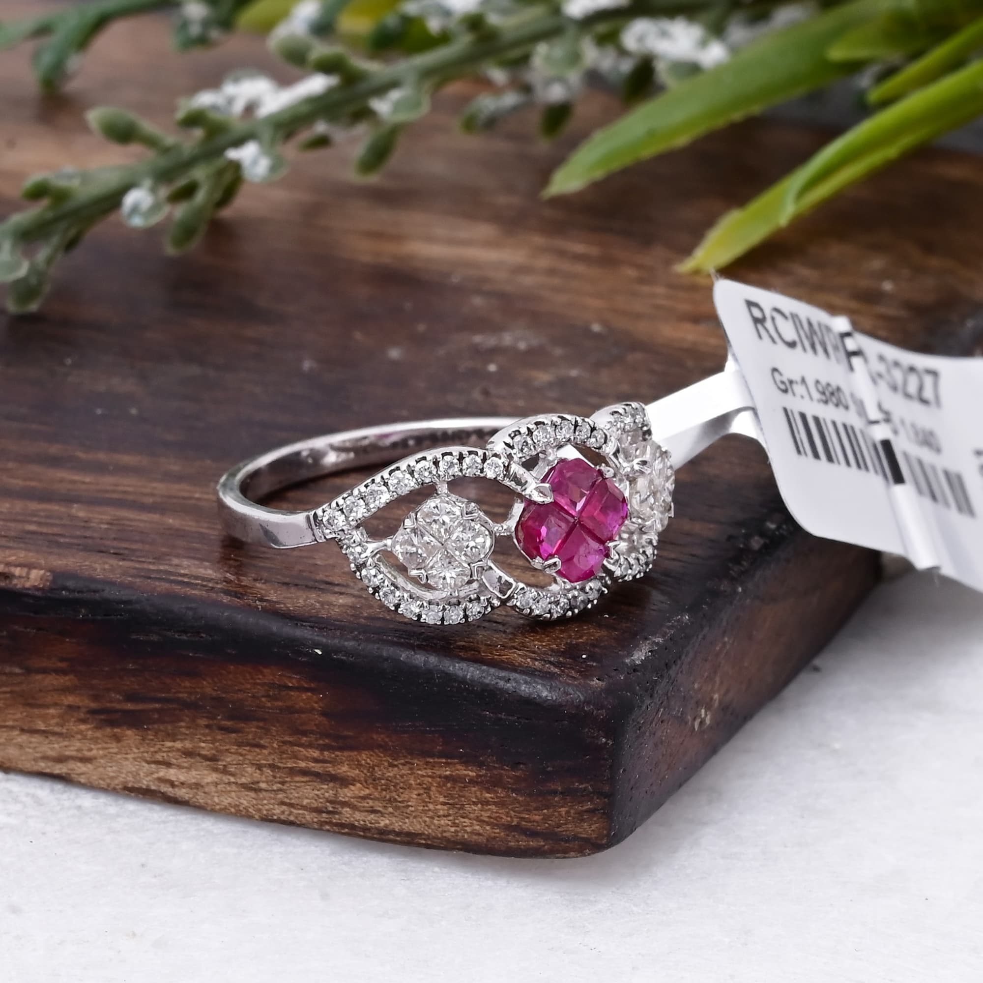 Crimson Orbit Ruby Diamond Ring