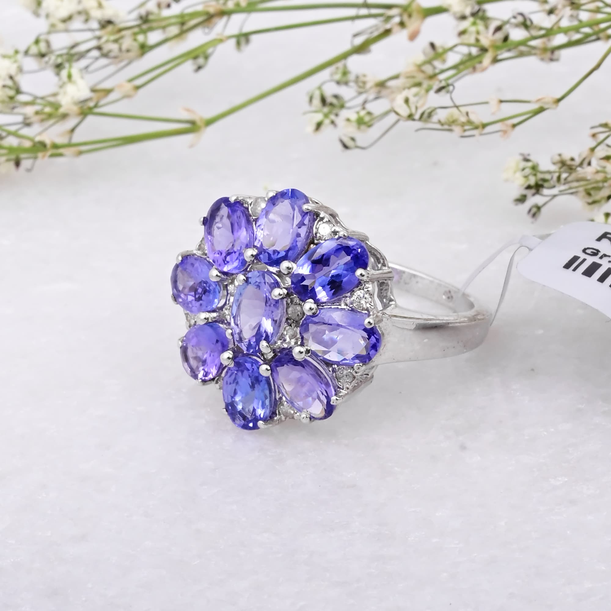 Tanzanite Blossom Cluster Ring