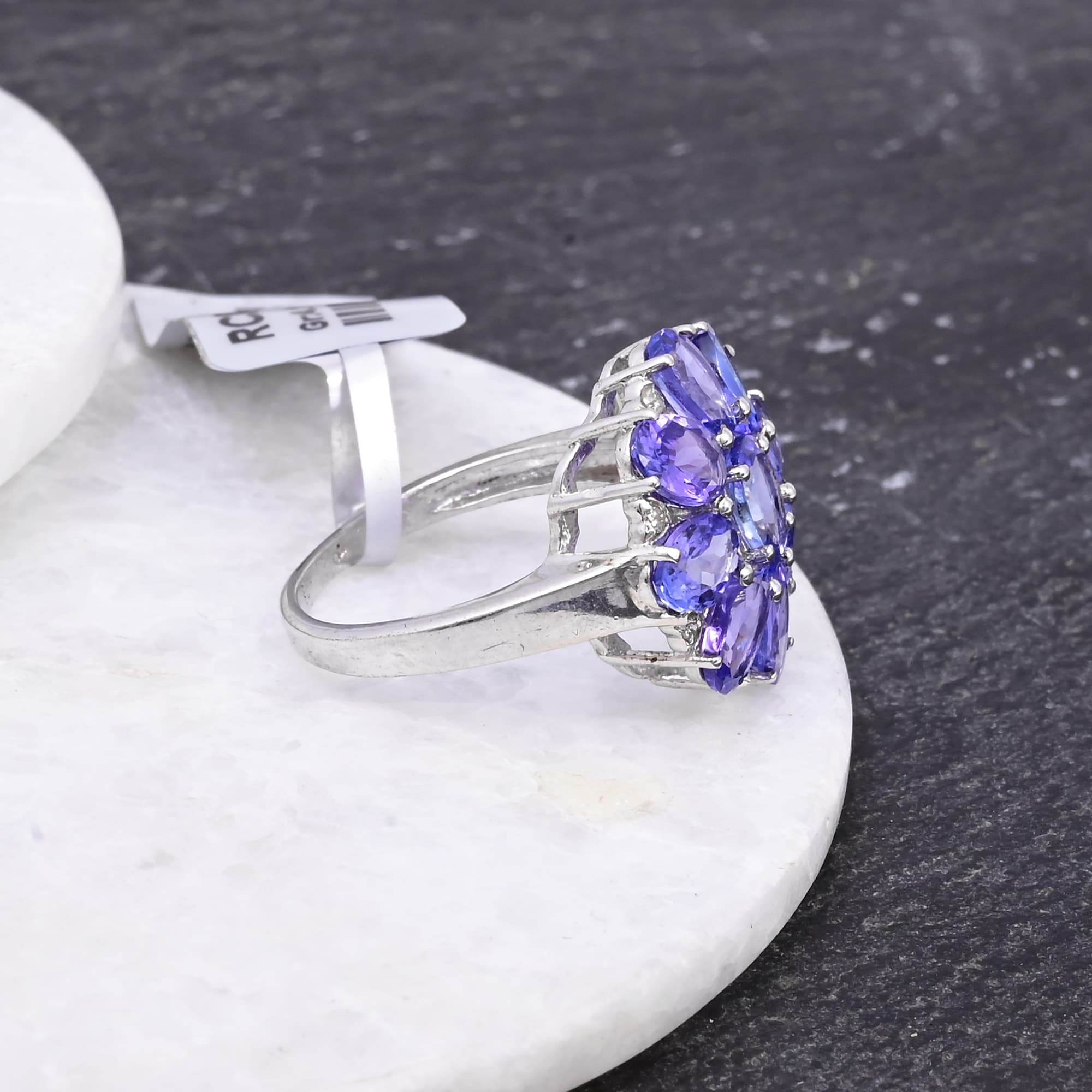 Tanzanite Blossom Cluster Ring