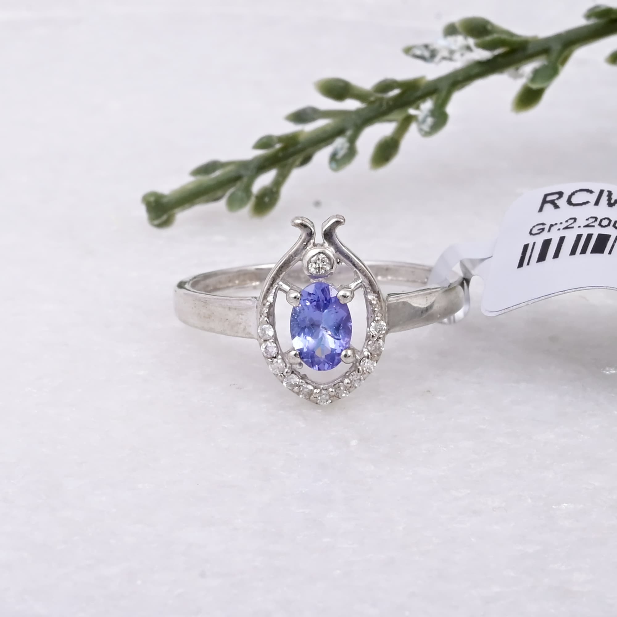 Ethereal Tanzanite Halo Ring