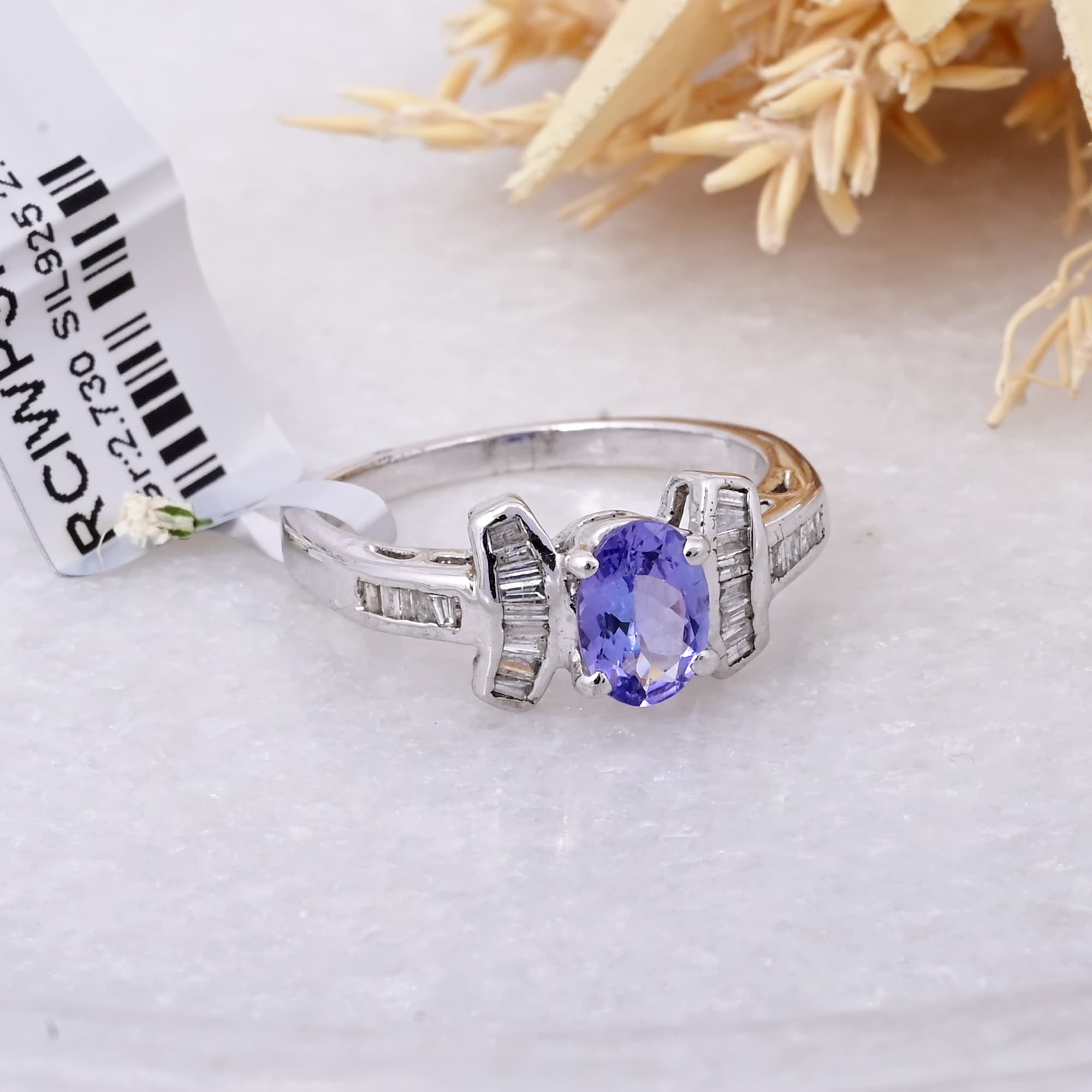 Aurora Tanzanite Baguette Ring