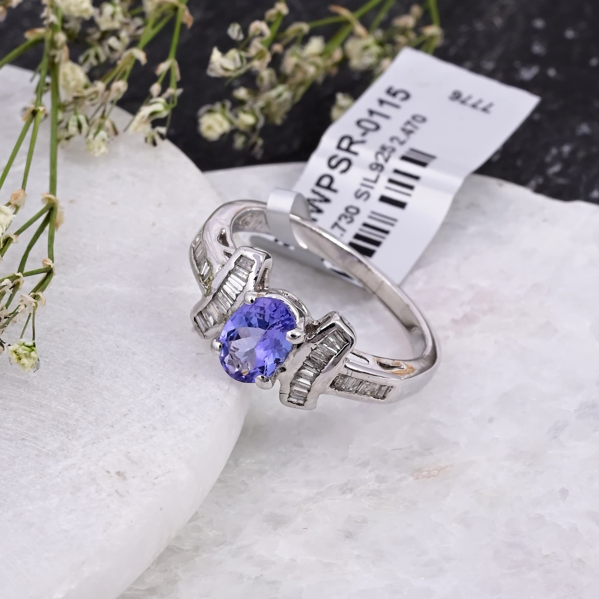 Aurora Tanzanite Baguette Ring alternate view