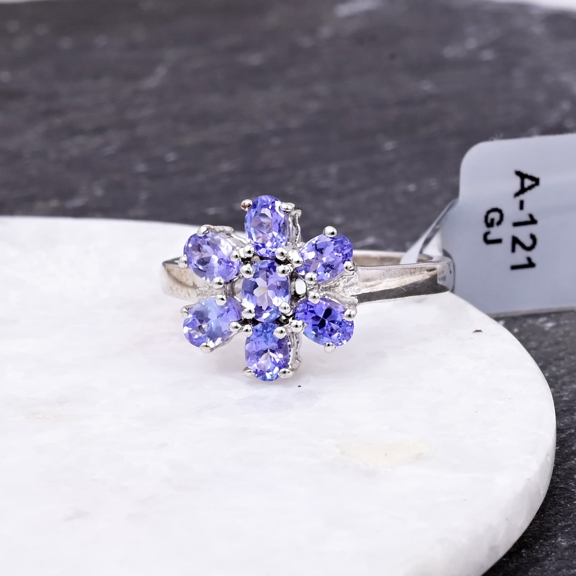 Tanzanite Blossom Cluster Ring alternate view