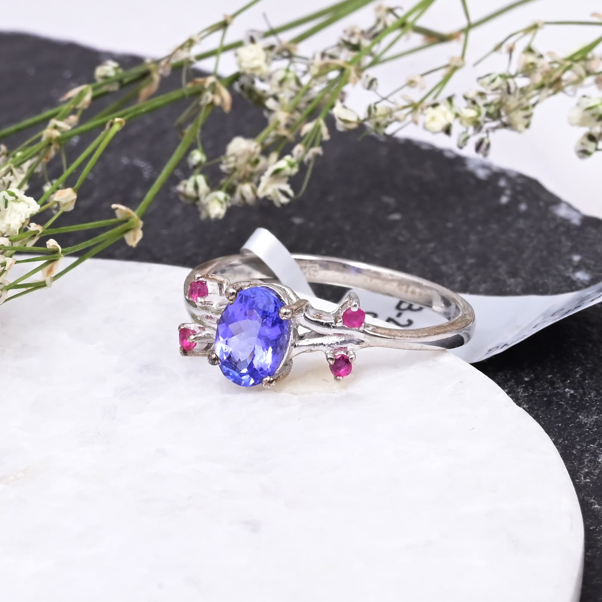 Enchanted Vine Tanzanite & Ruby Ring