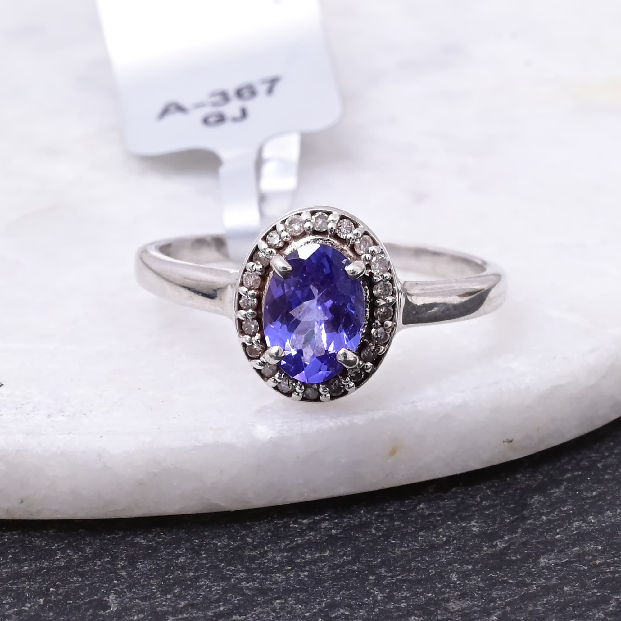 Royal Aura Tanzanite Halo Ring