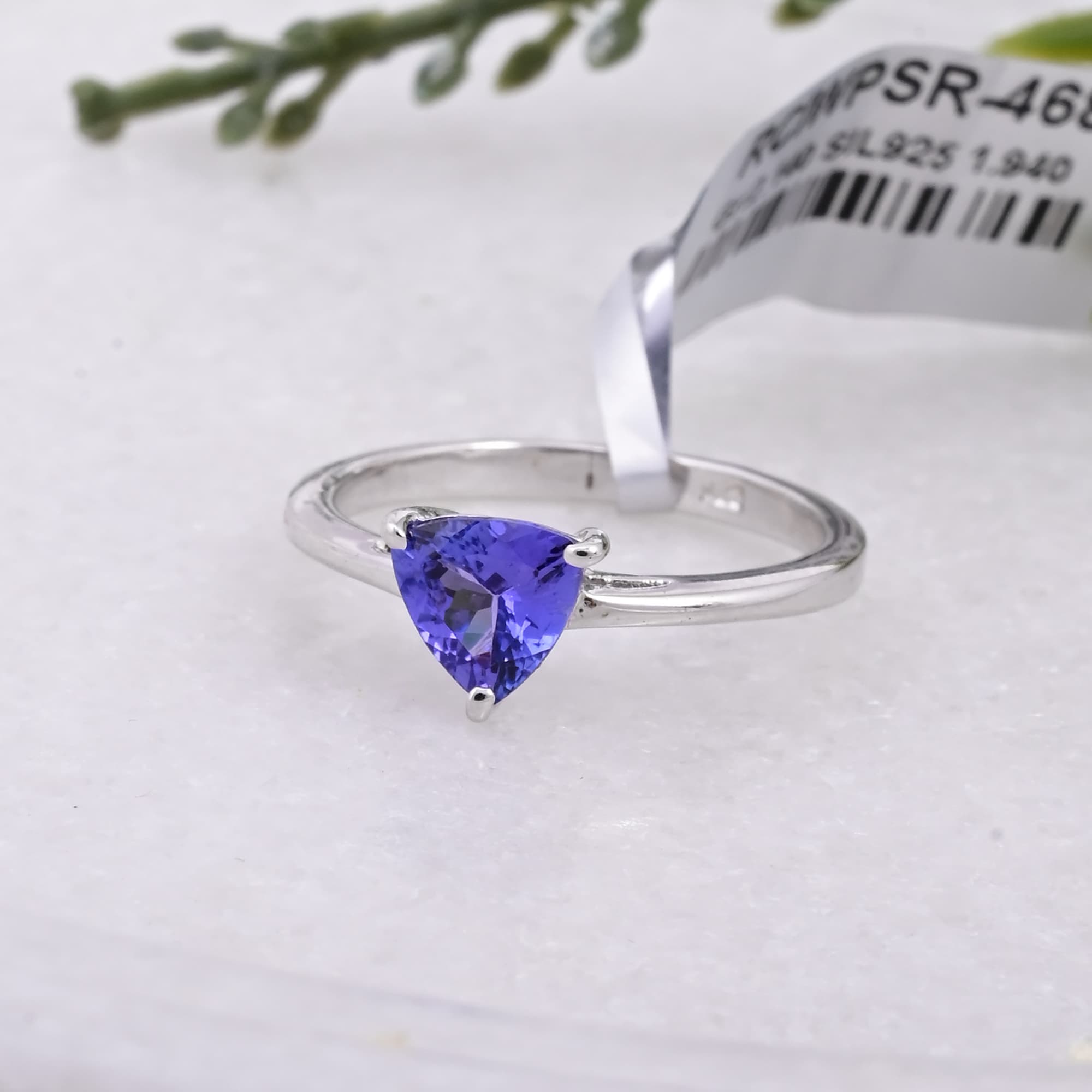 Celestial Trillion Tanzanite Solitaire Ring alternate view