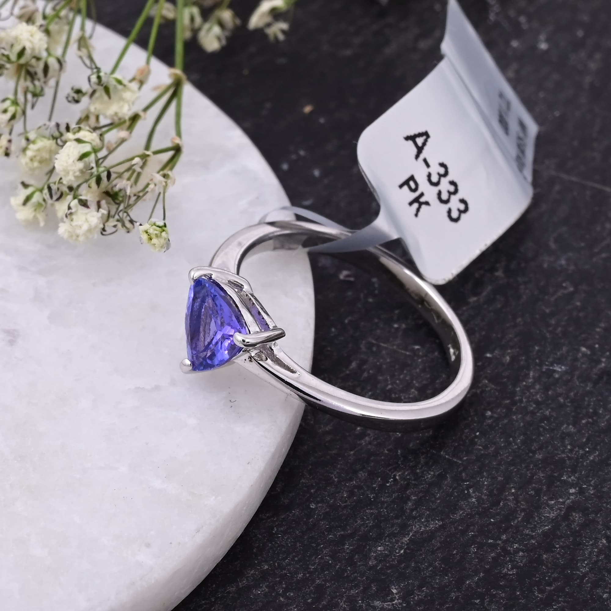 Celestial Trillion Tanzanite Solitaire Ring