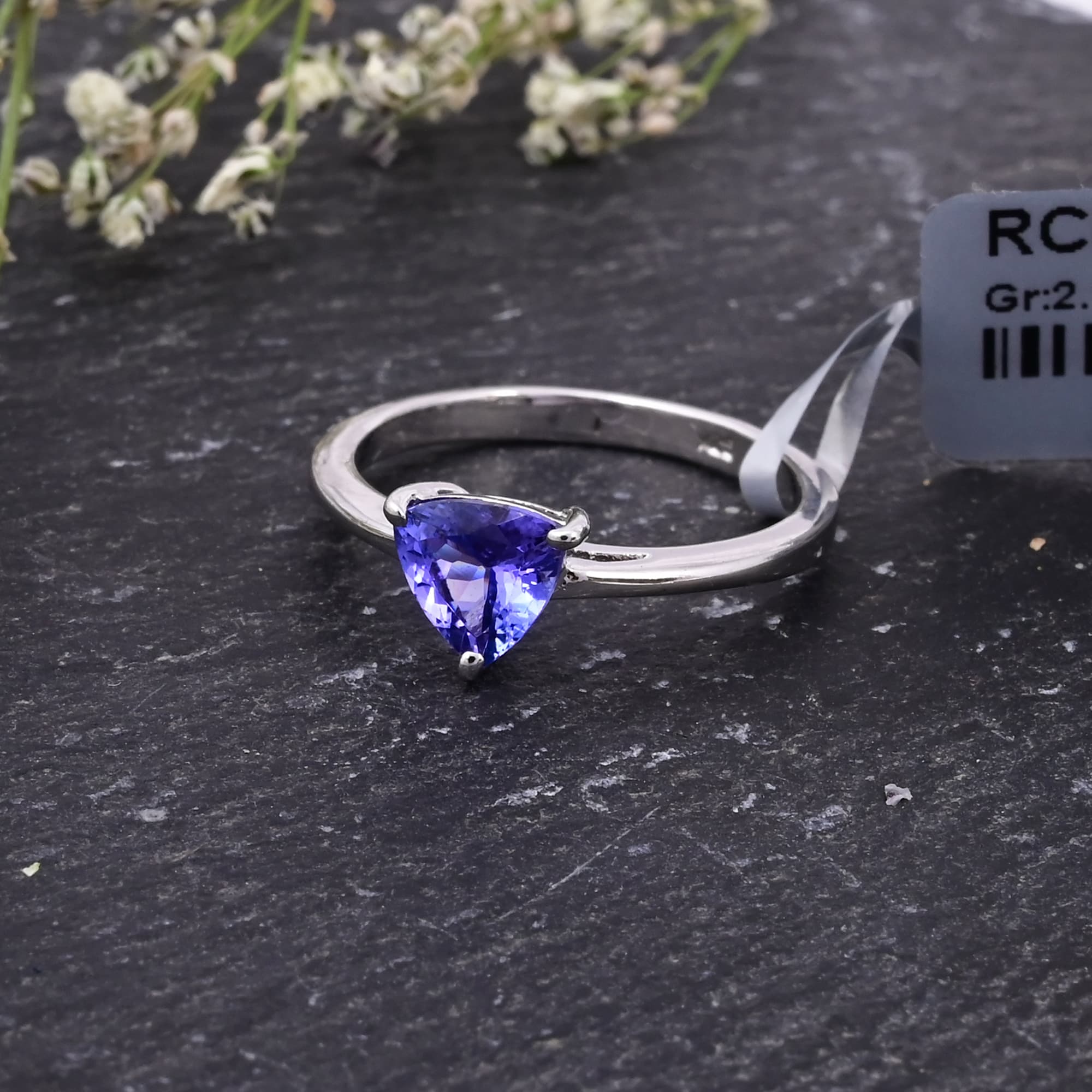Celestial Trillion Tanzanite Solitaire Ring