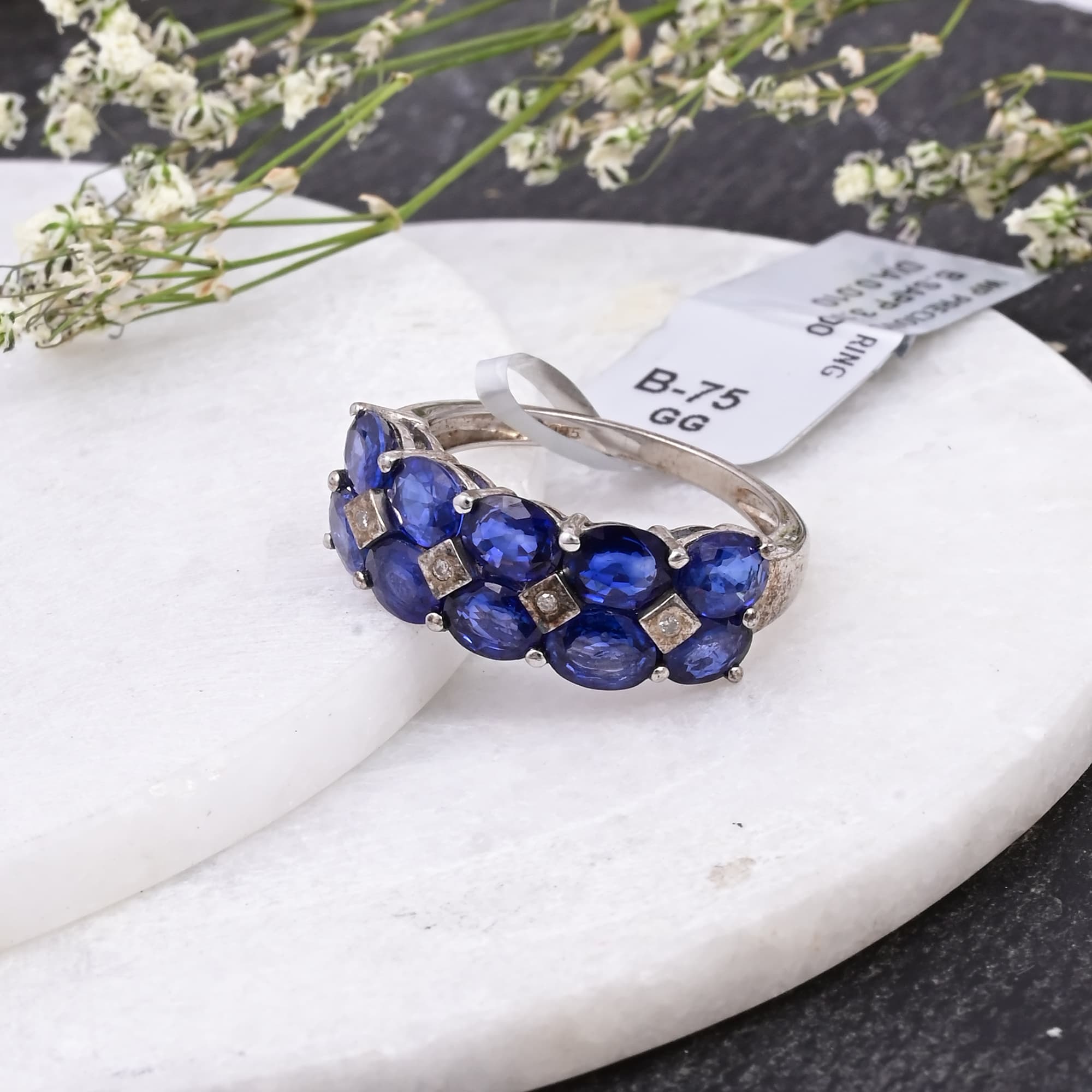 Midnight Sapphire Diamond Band Ring alternate view