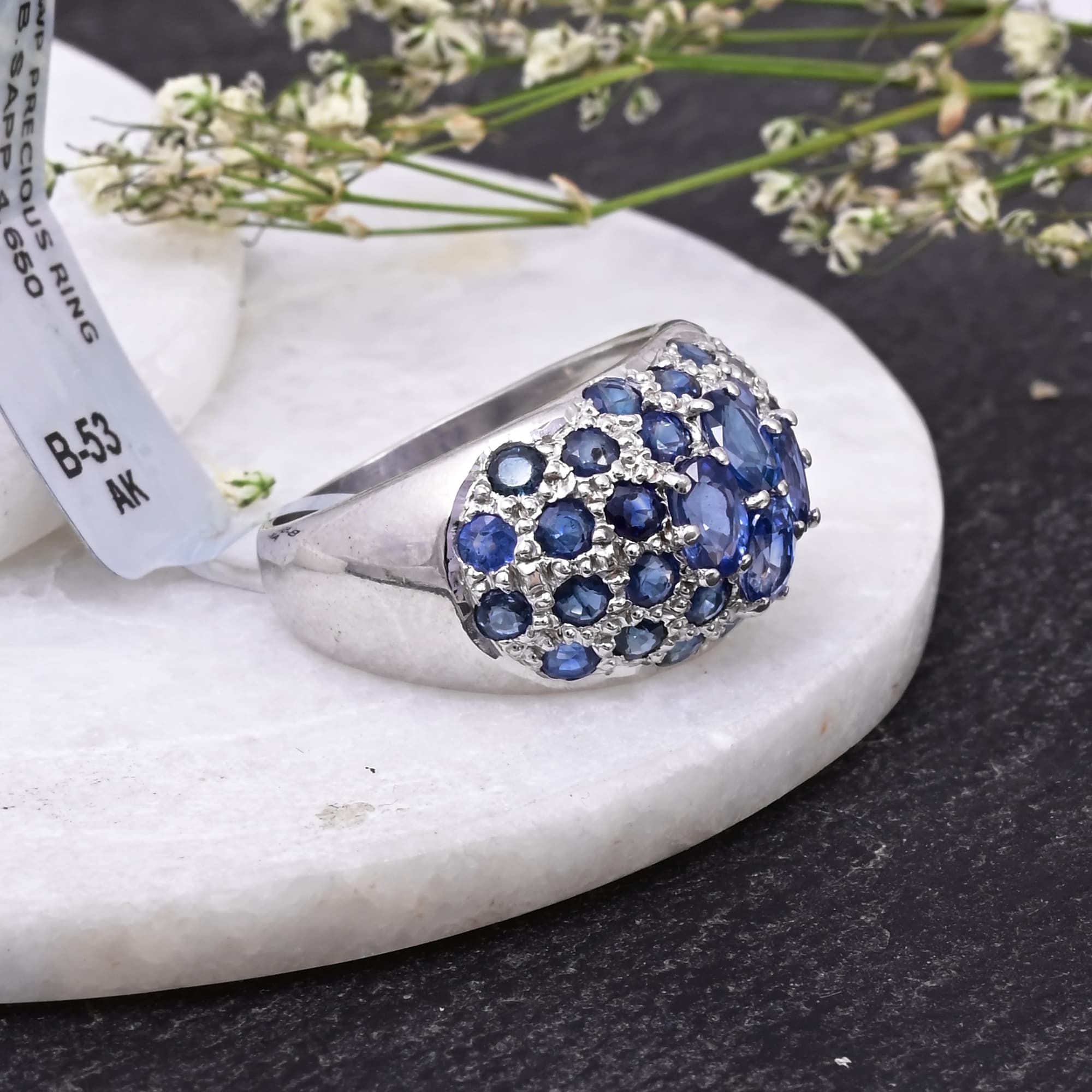 Royal Sapphire Mosaic Statement Ring