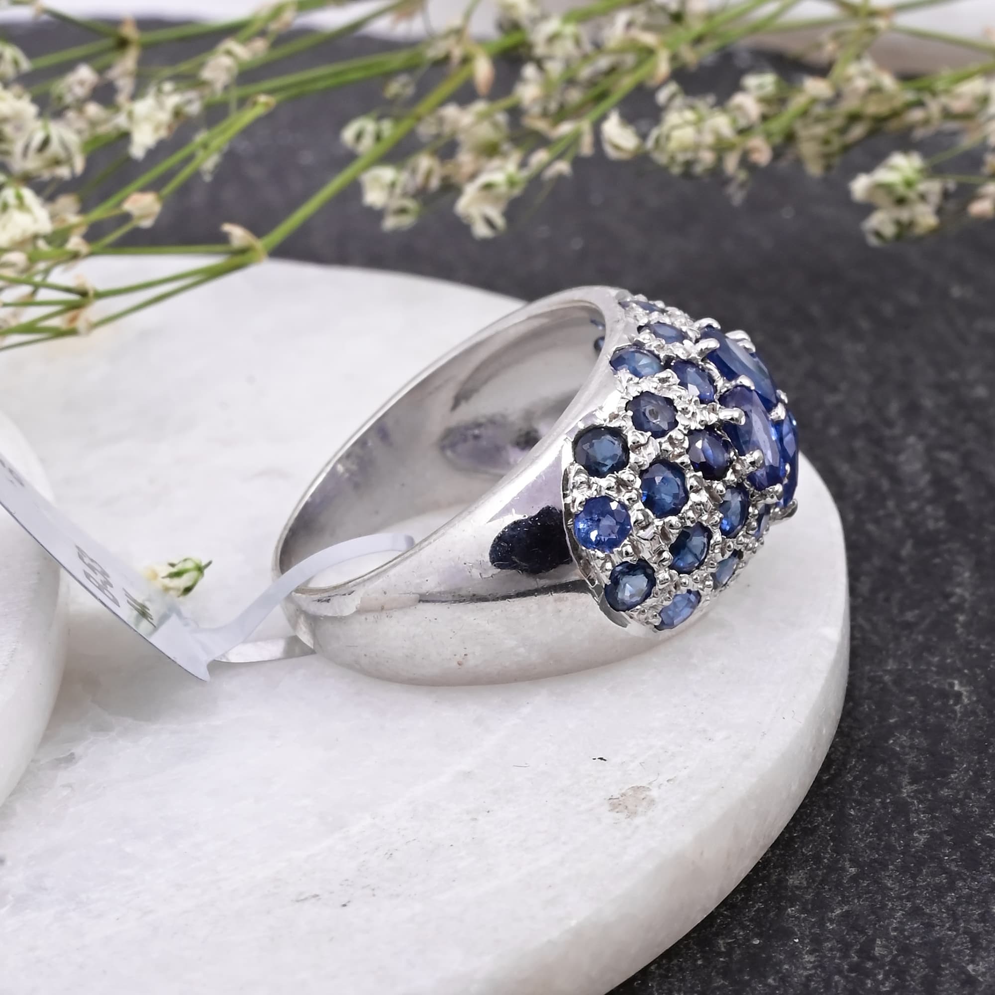 Royal Sapphire Mosaic Statement Ring