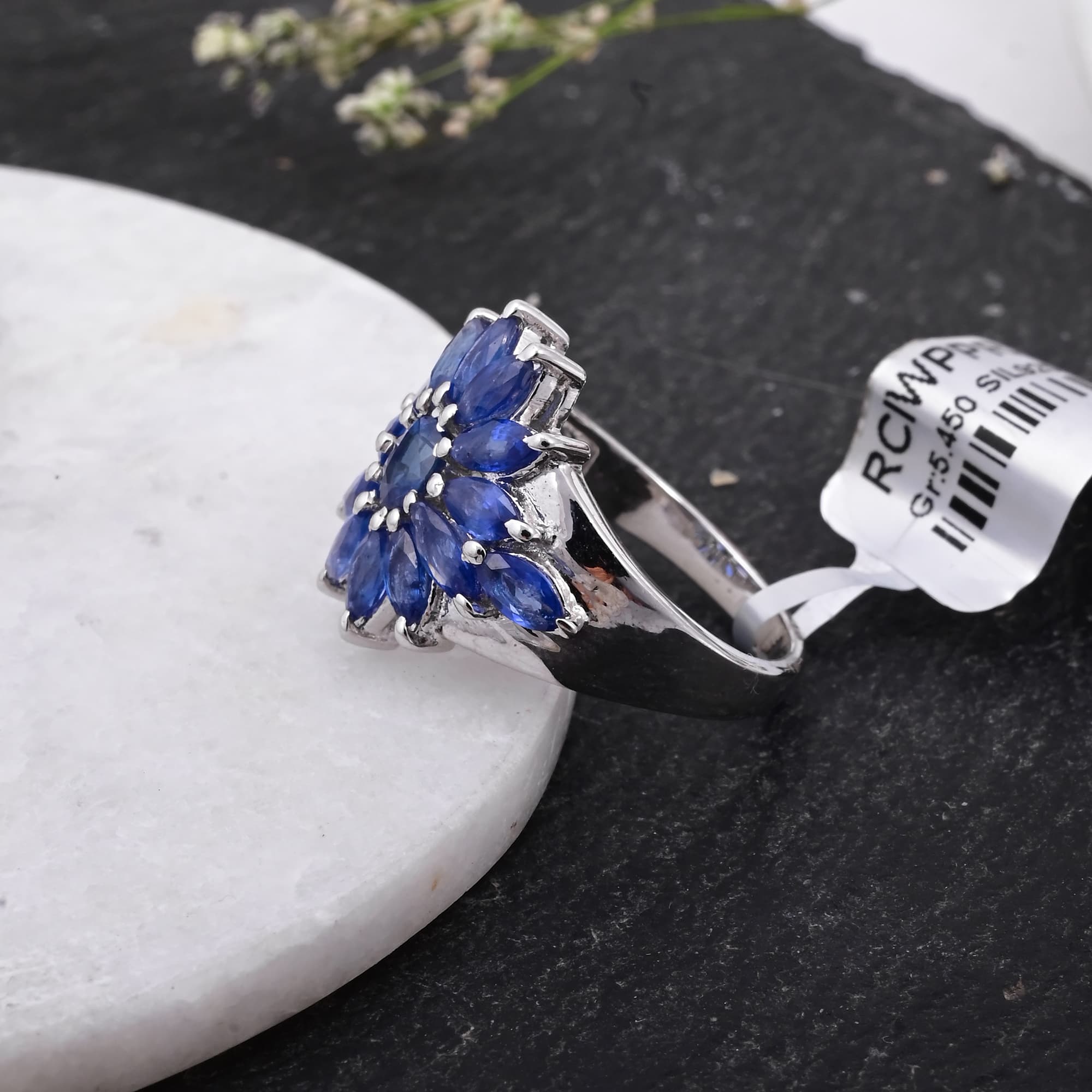 Sapphire Blossom Statement Ring