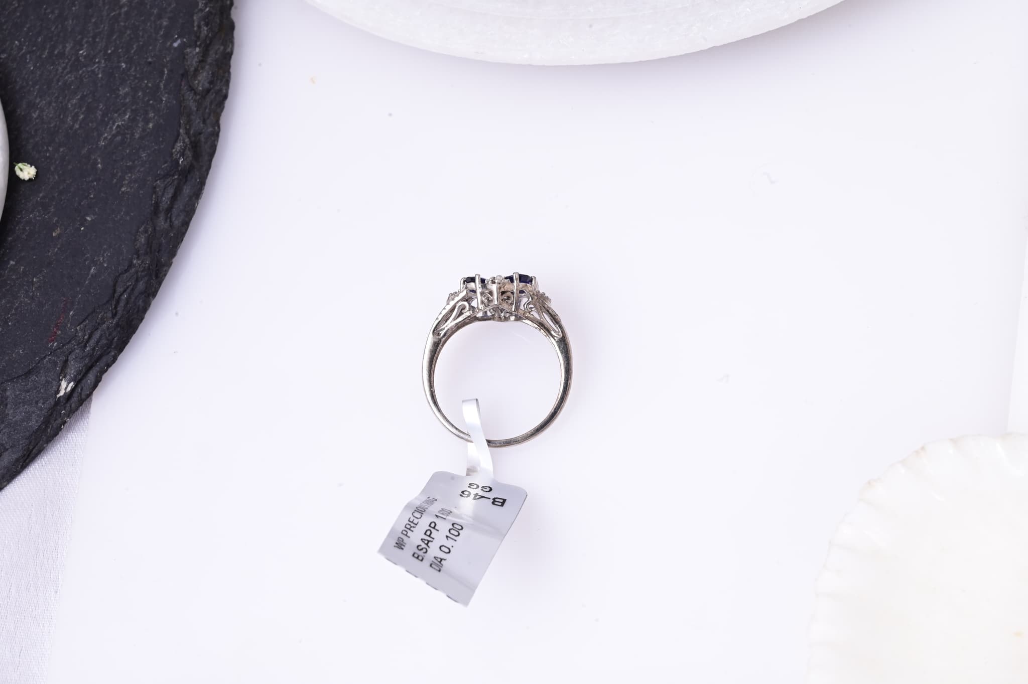 Midnight Blossom Blue Sapphire Ring