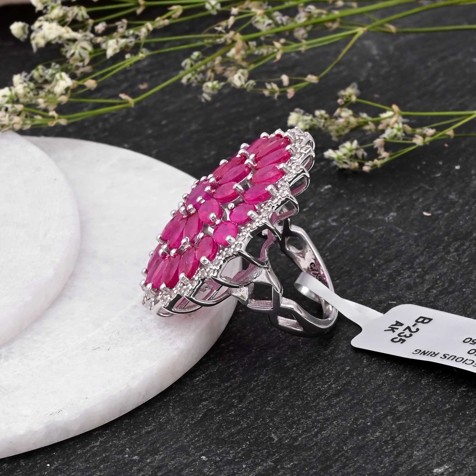 Imperial Ruby Sunburst Ring