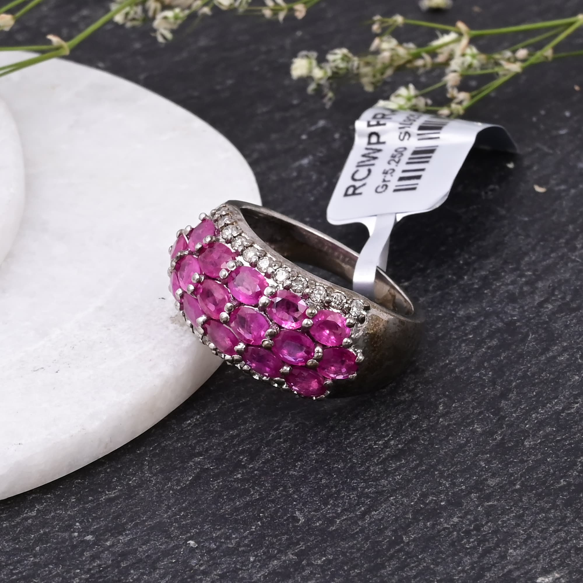 Ruby Blossom Dome Ring