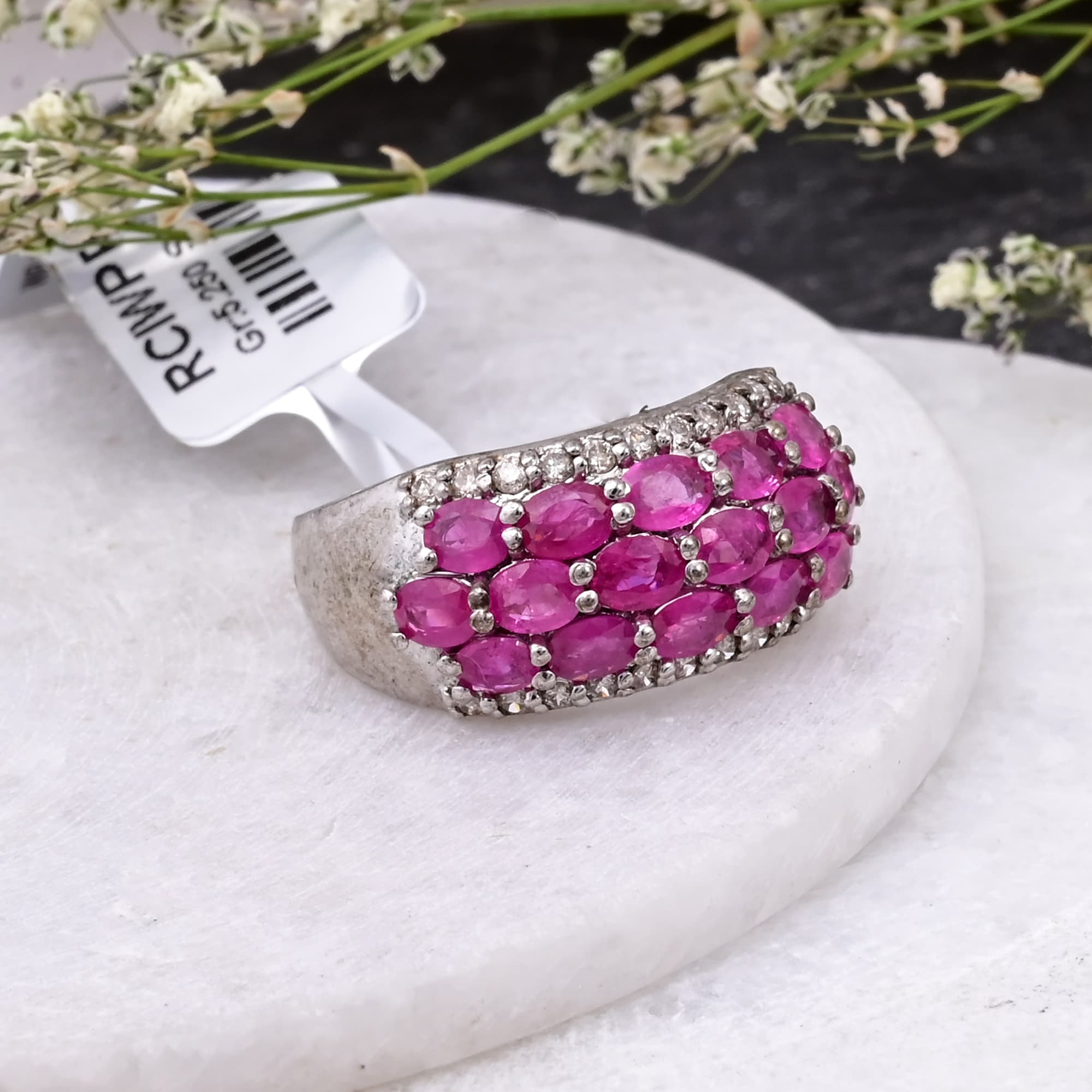Ruby Blossom Dome Ring