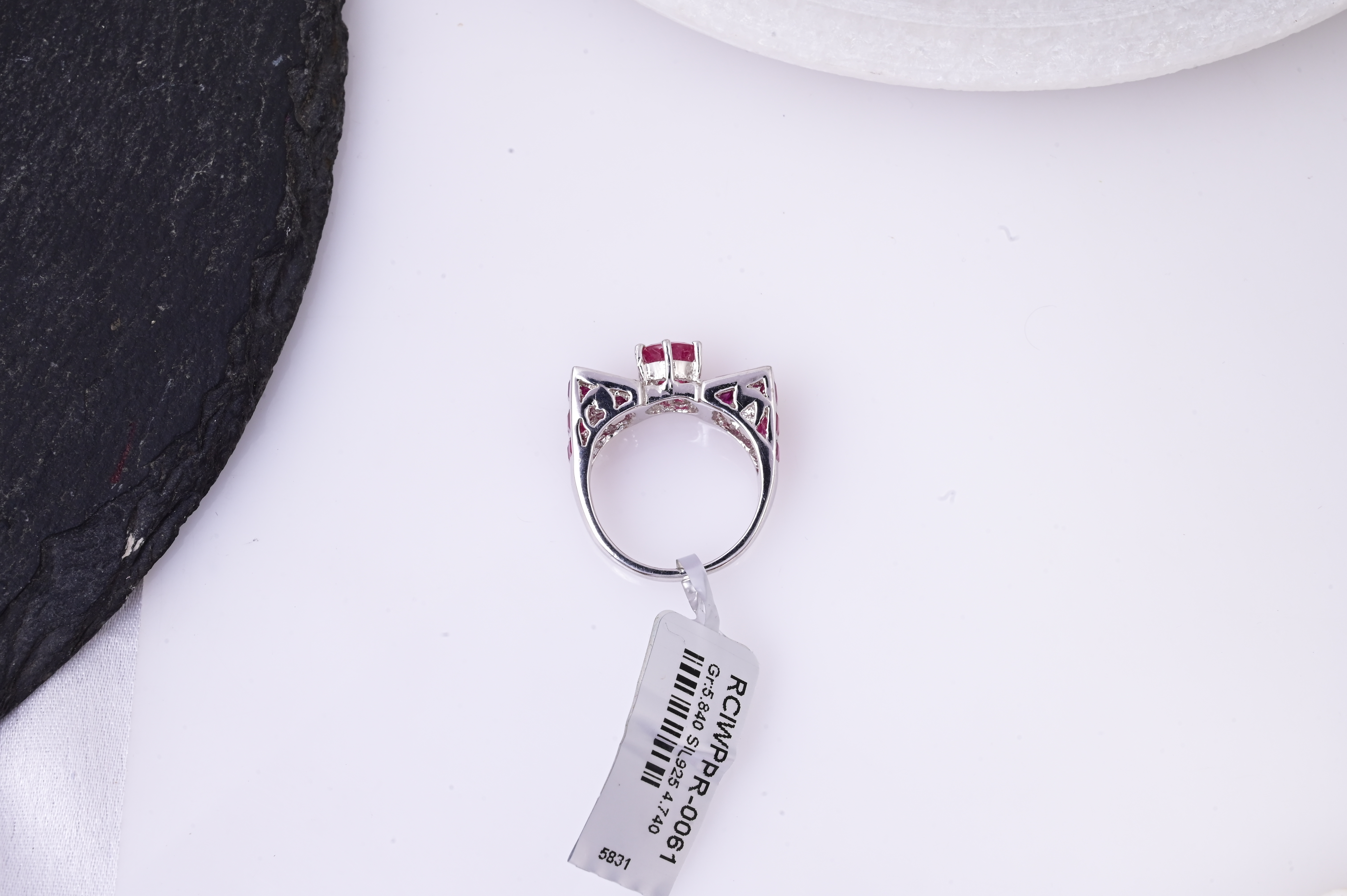 Ruby Mosaic Solitaire Ring
