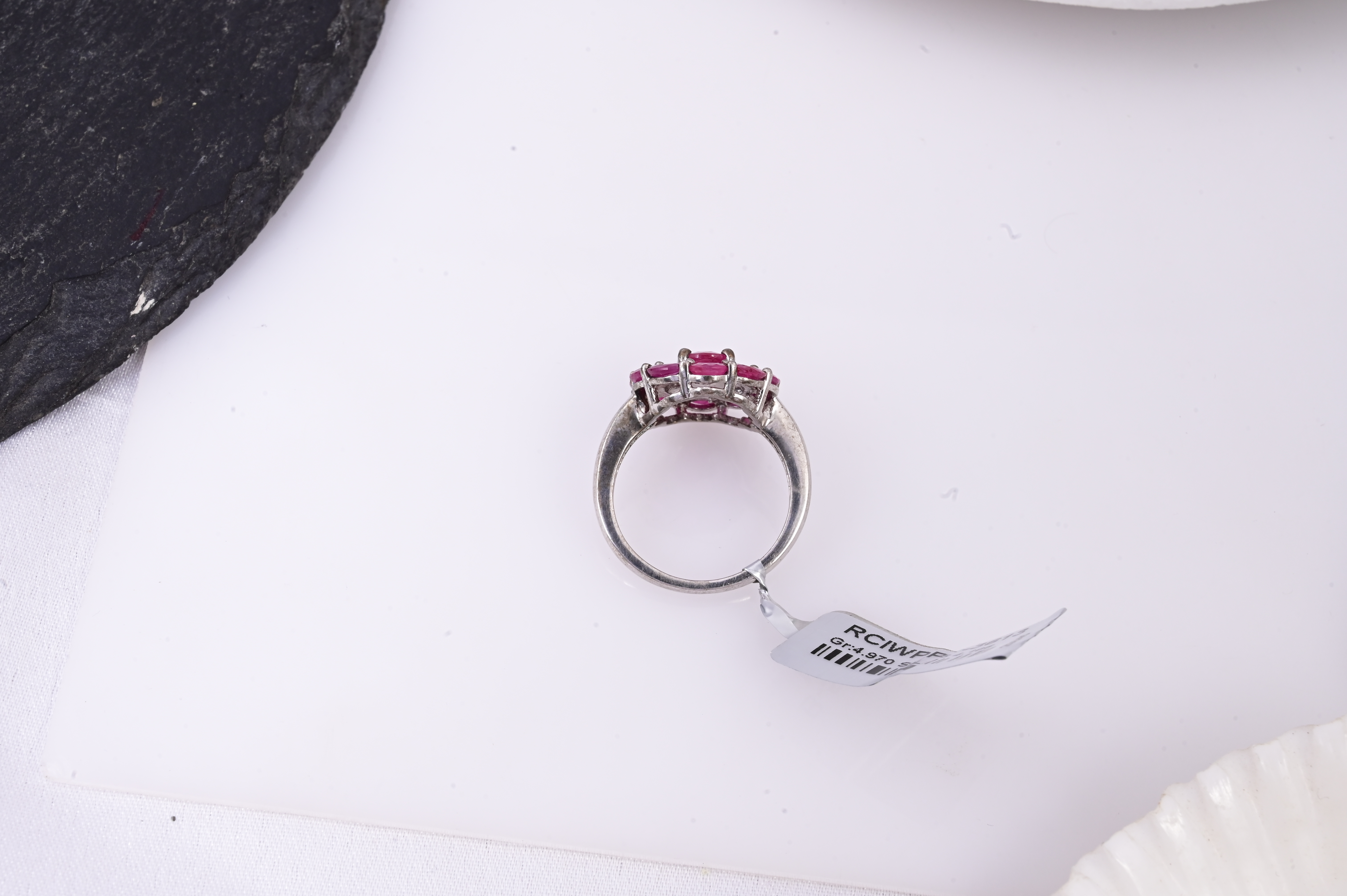 Ruby Halo Blossom Ring