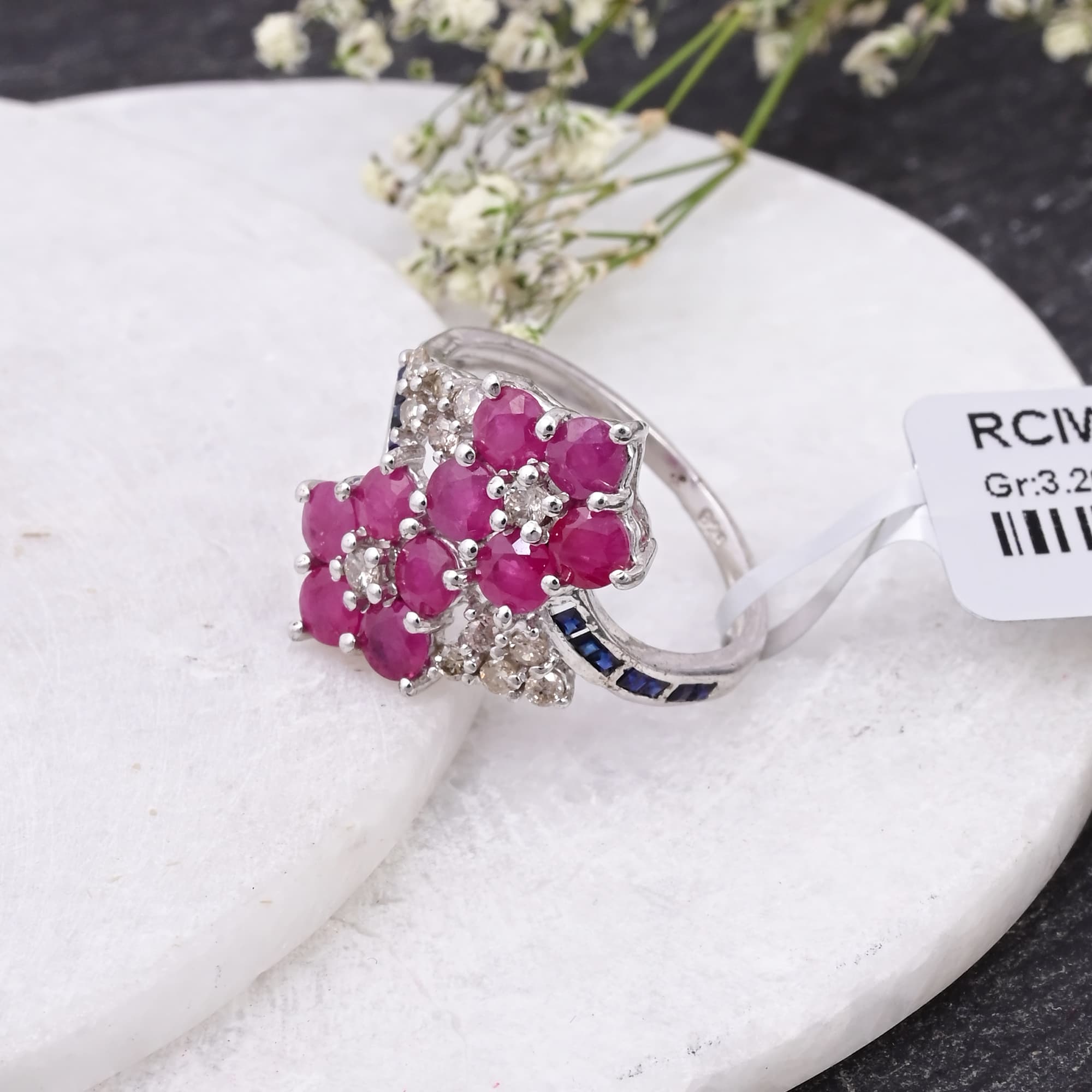 Ruby Sapphire Blossom Ring alternate view