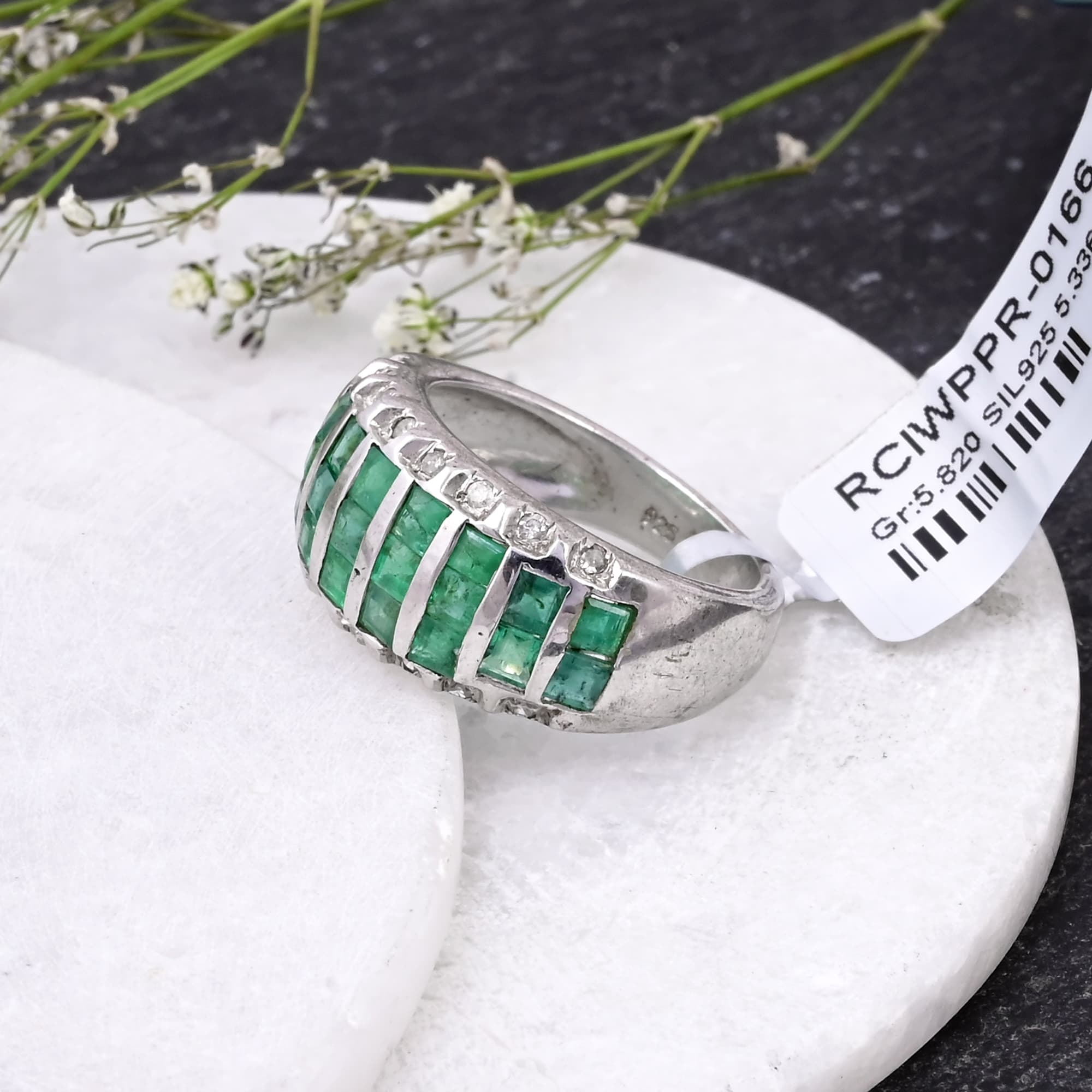 Emerald Horizon Band Ring