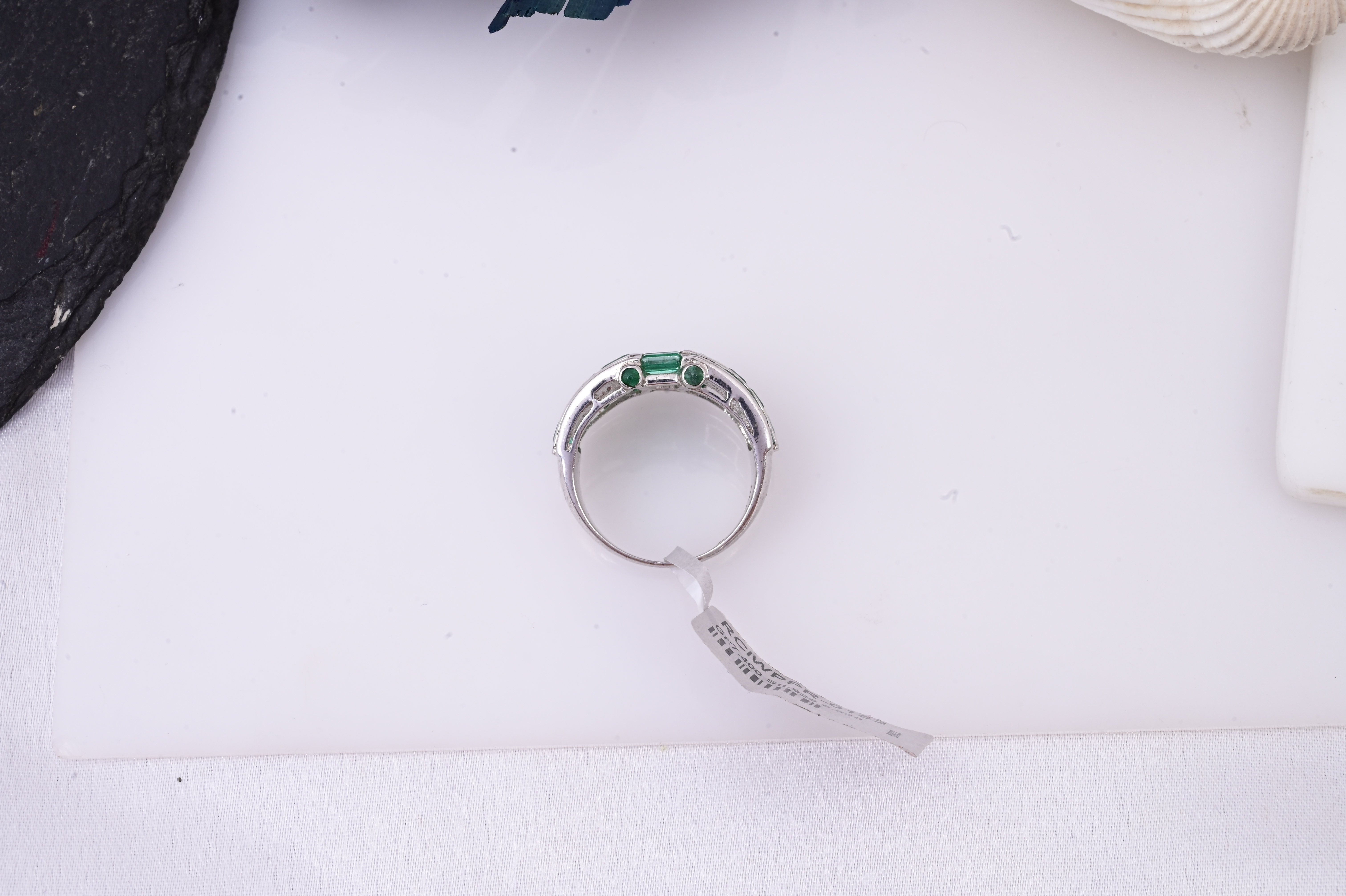 Emerald Lattice Statement Ring