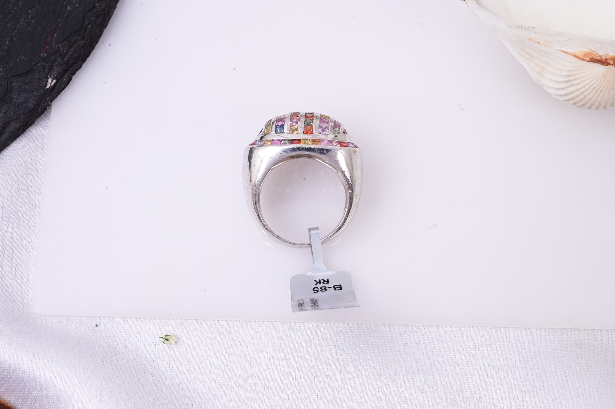 Prismatic Sapphire Dome Ring