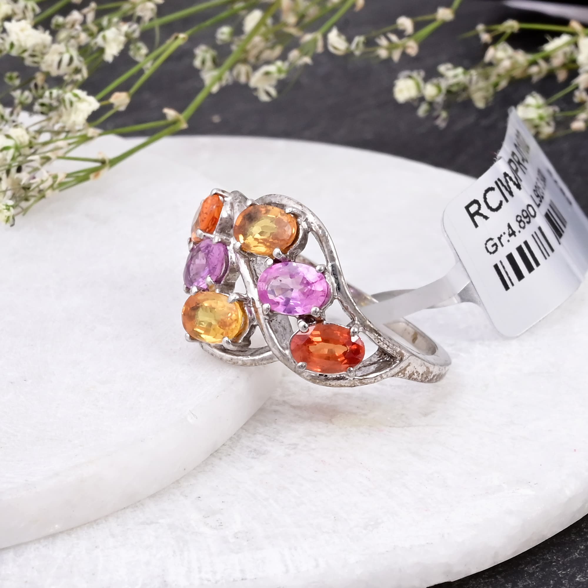 Sunset Bloom Sapphire Ring alternate view