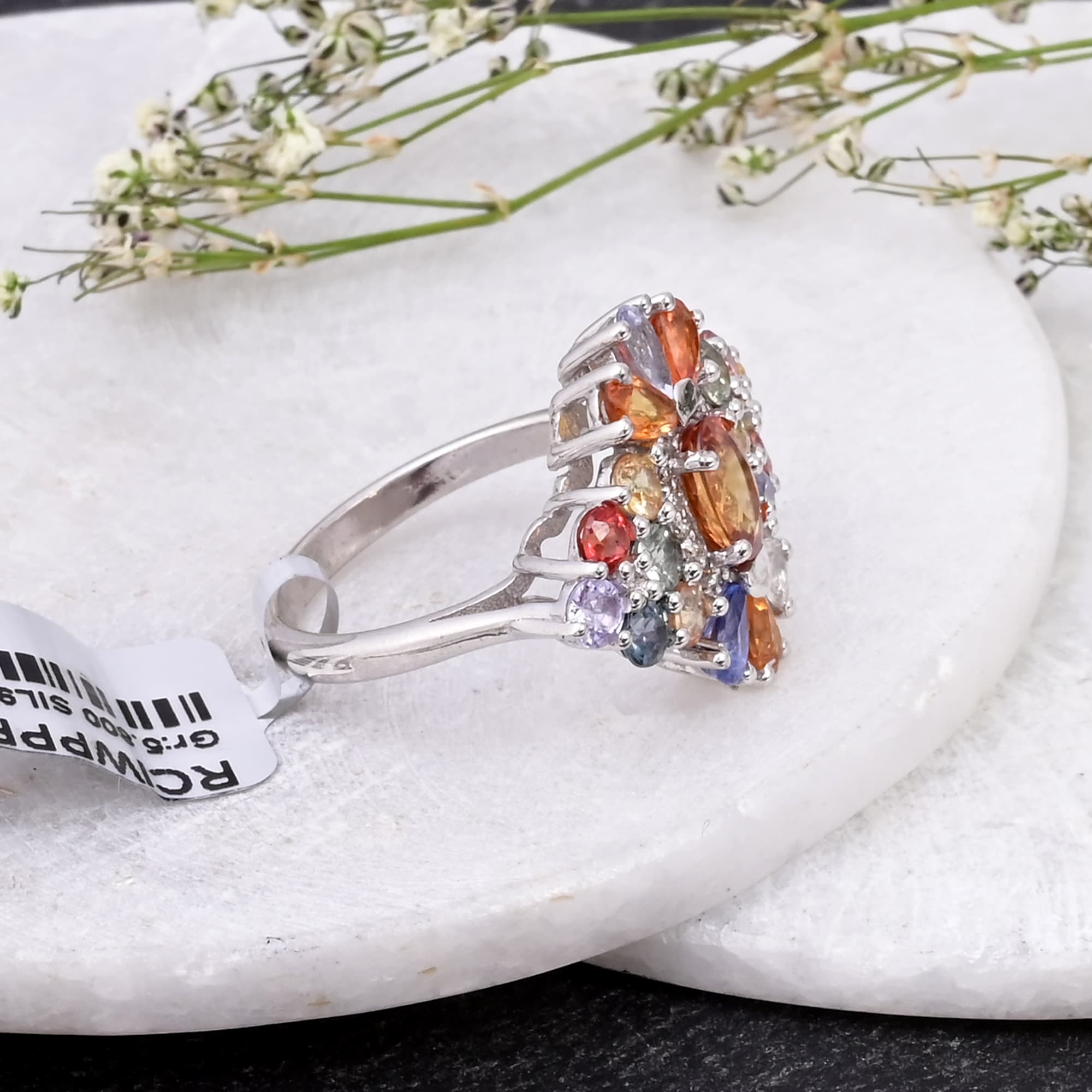 Celestial Bloom Multi Sapphire Ring