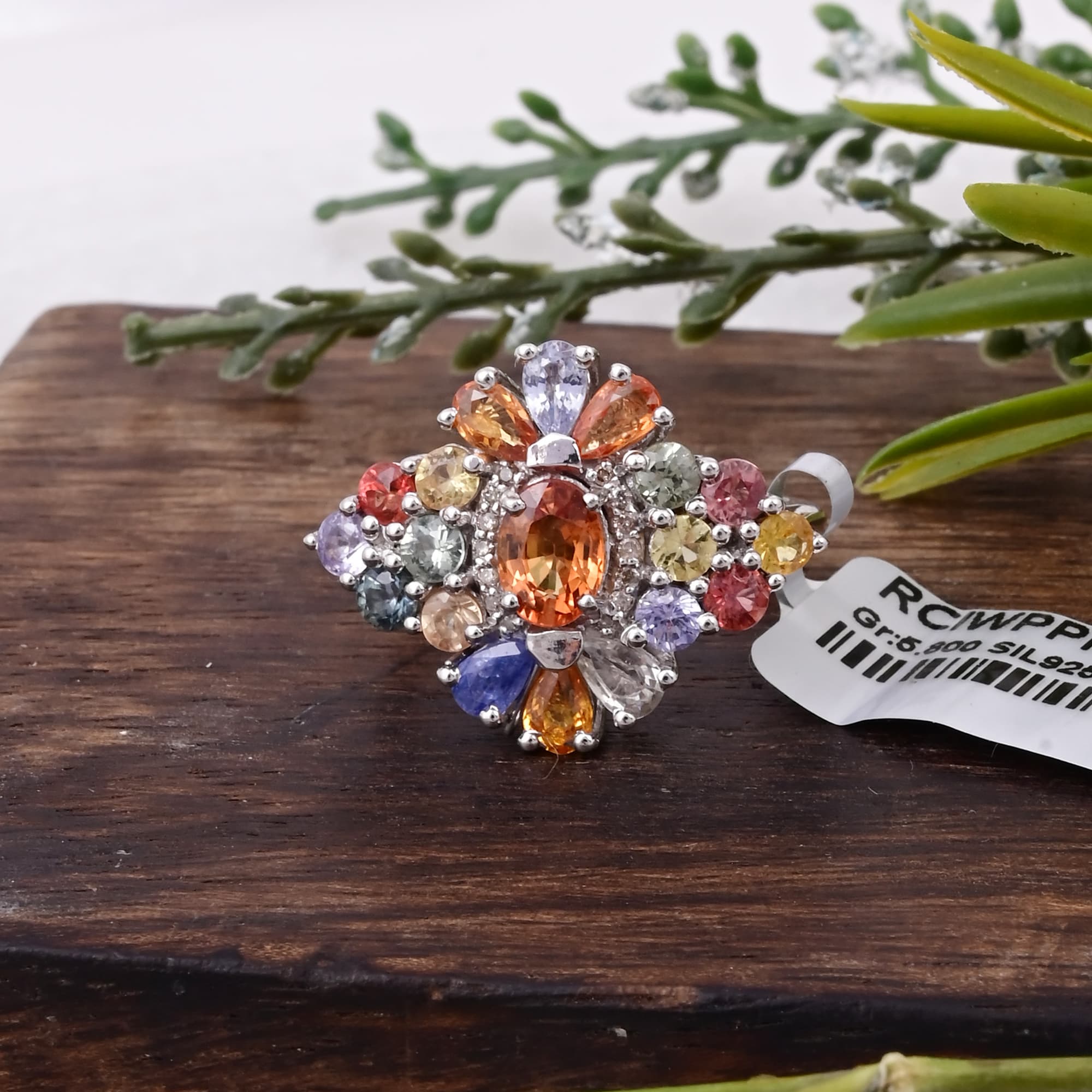 Celestial Bloom Multi Sapphire Ring
