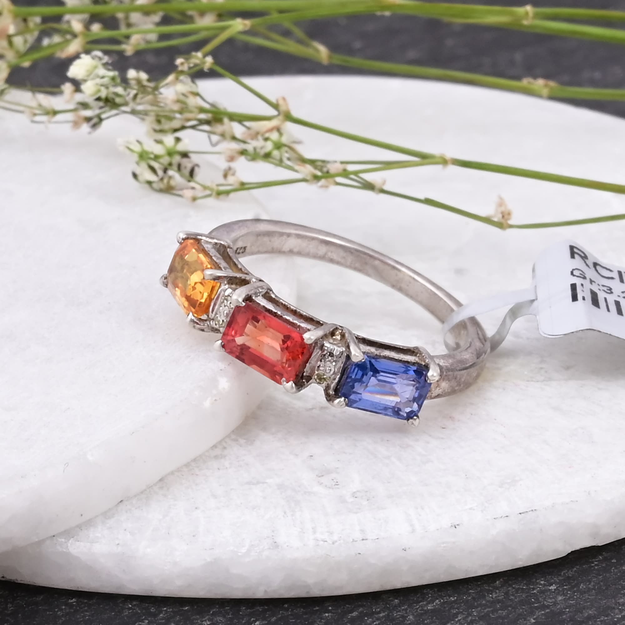 Trinity Spectrum Sapphire Ring