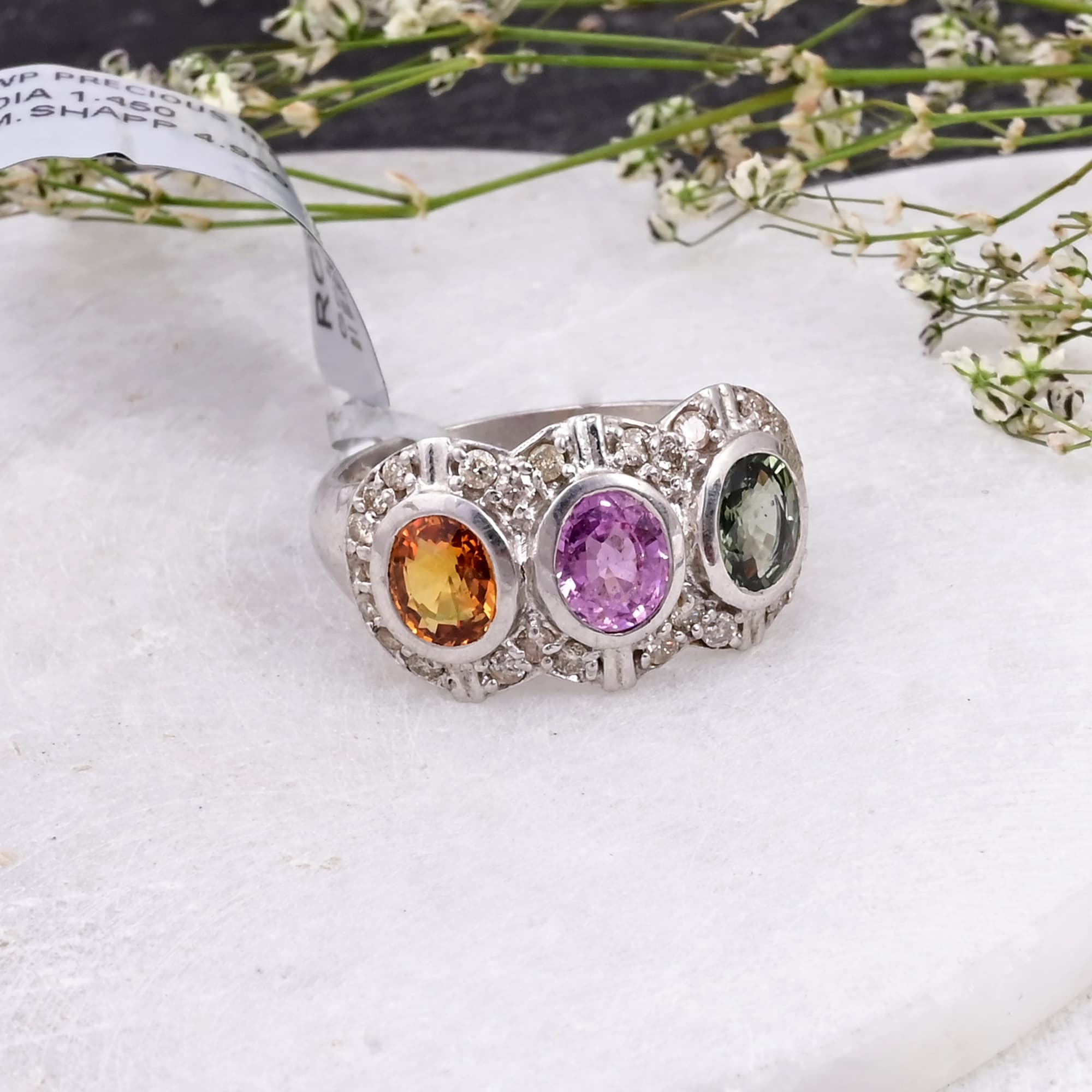 Trinity Aura Multi Sapphire Ring alternate view