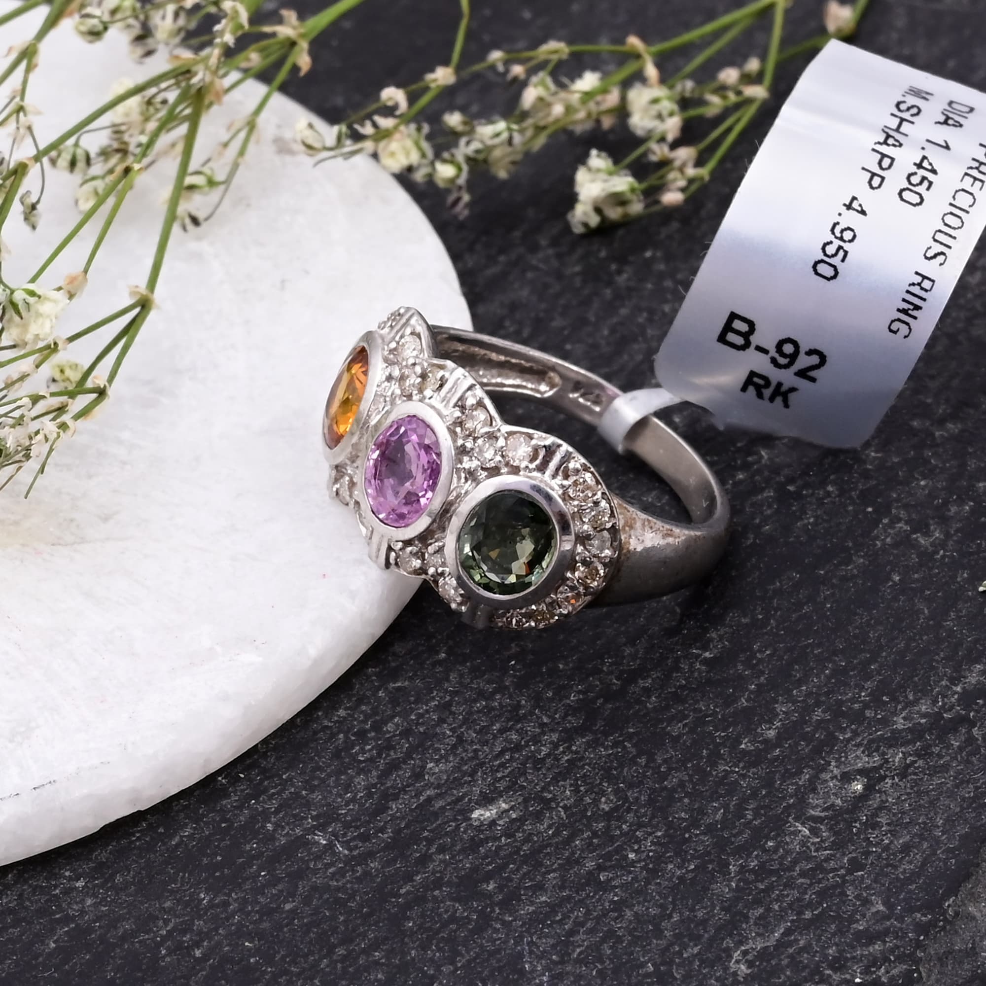 Trinity Aura Multi Sapphire Ring