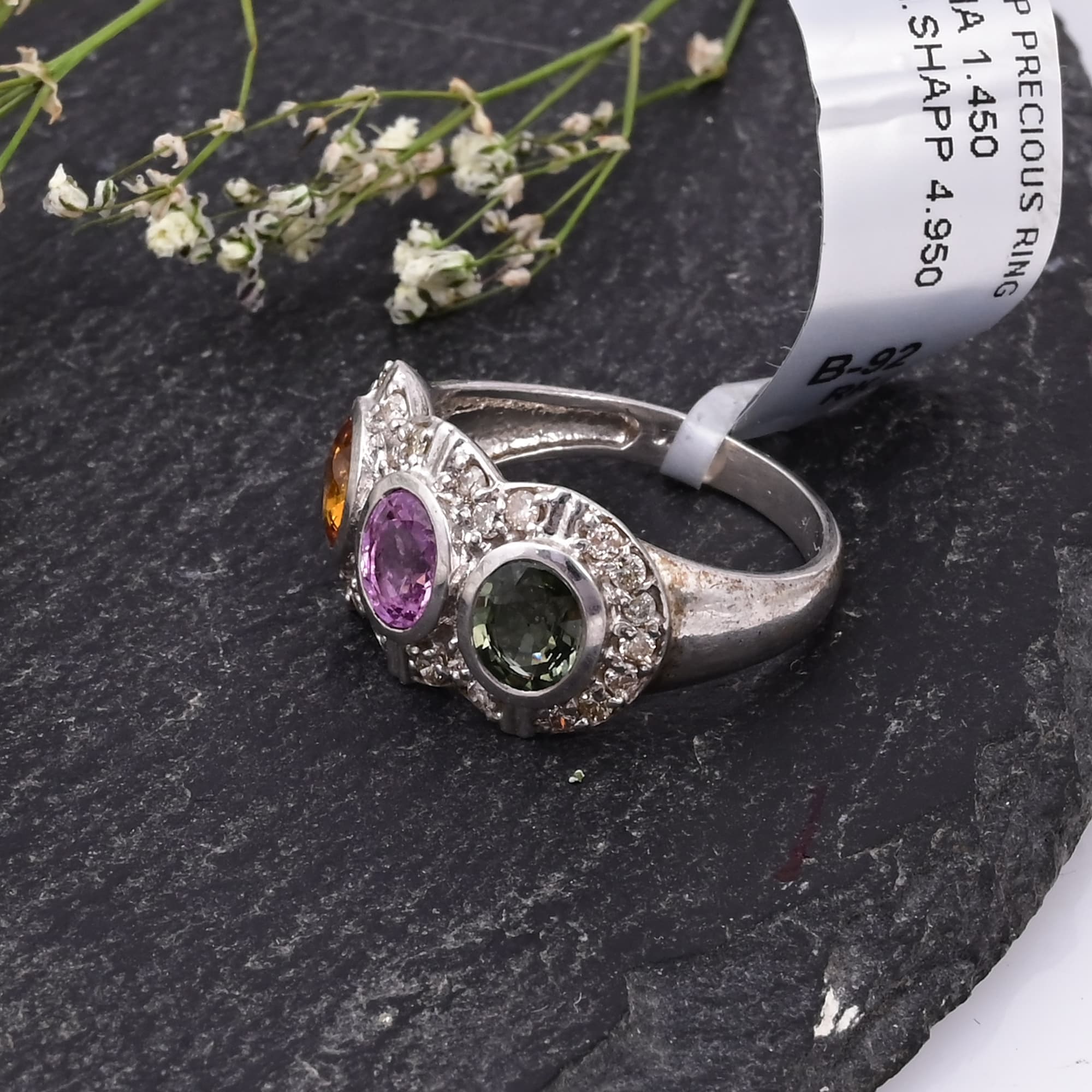 Trinity Aura Multi Sapphire Ring