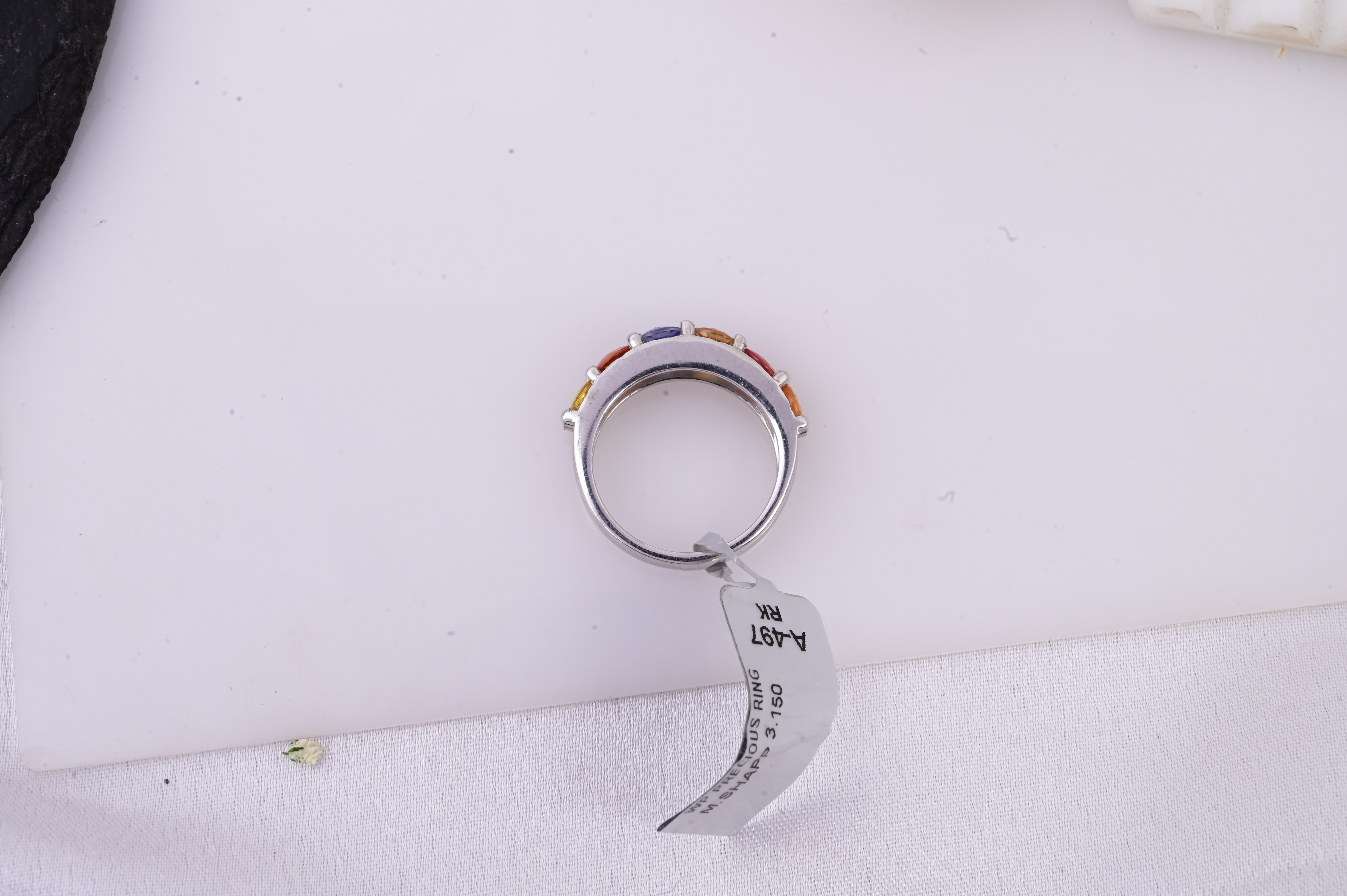 Rainbow Harmony Sapphire Band Ring