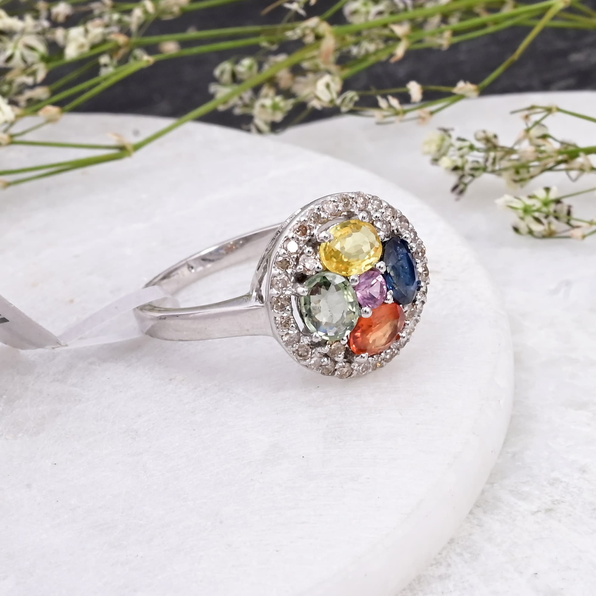 Celestial Harmony Multi Sapphire & Diamond Ring