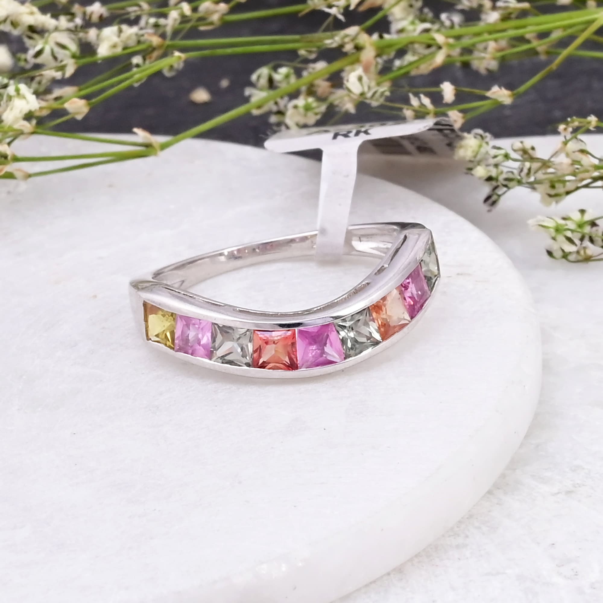 Pastel Prism Sapphire Curve Ring