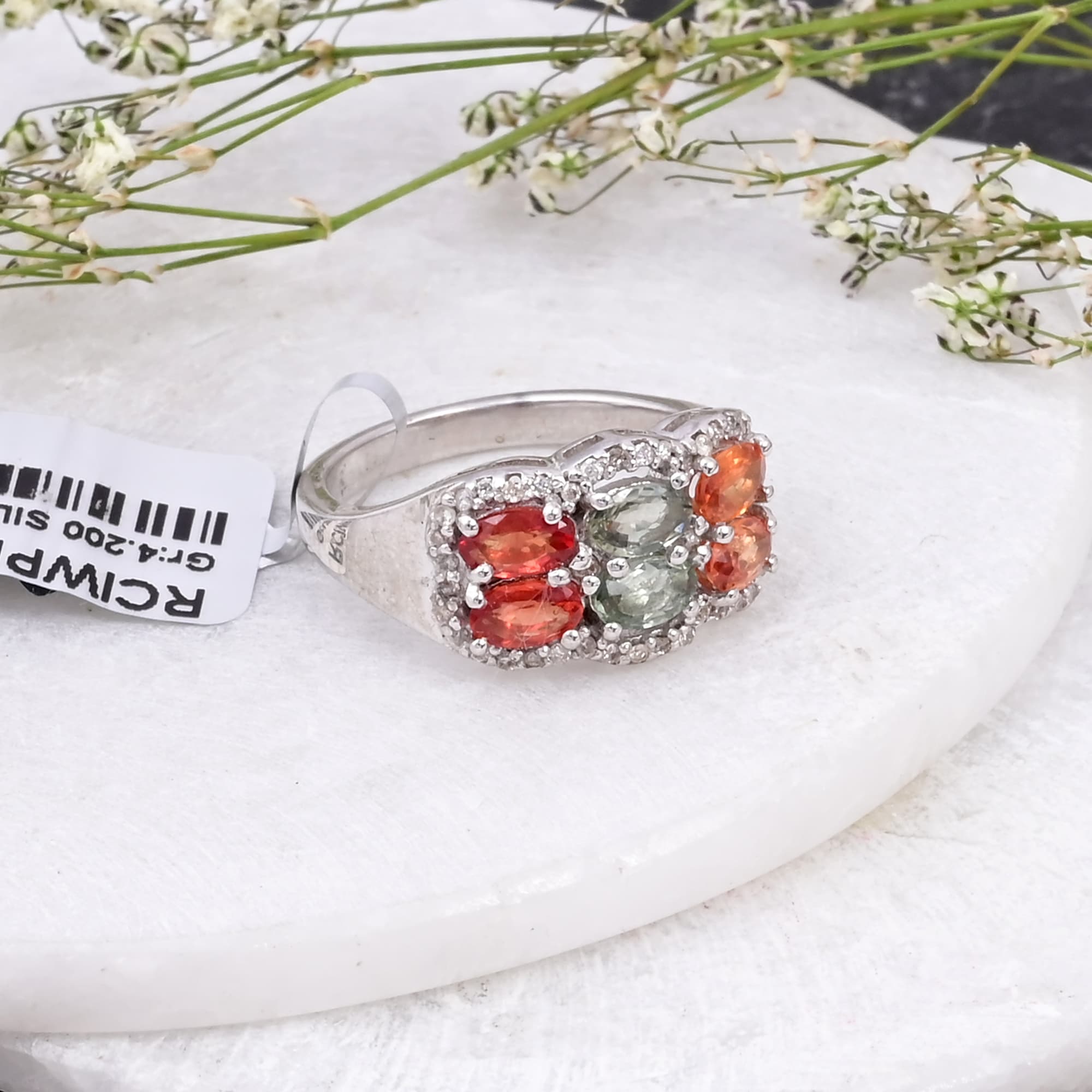 Aurora Sapphire Cluster Ring