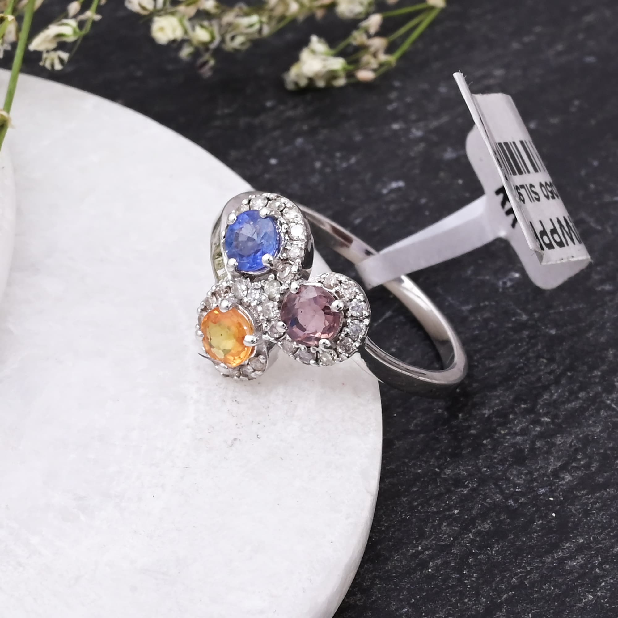 Celestial Sapphire Diamond Trio Ring