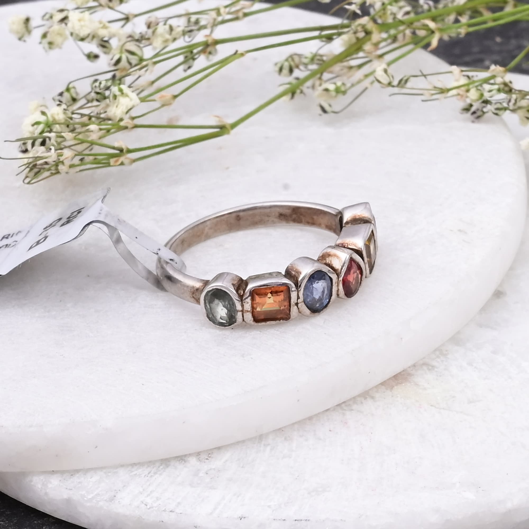 Modern Mosaic Sapphire Ring