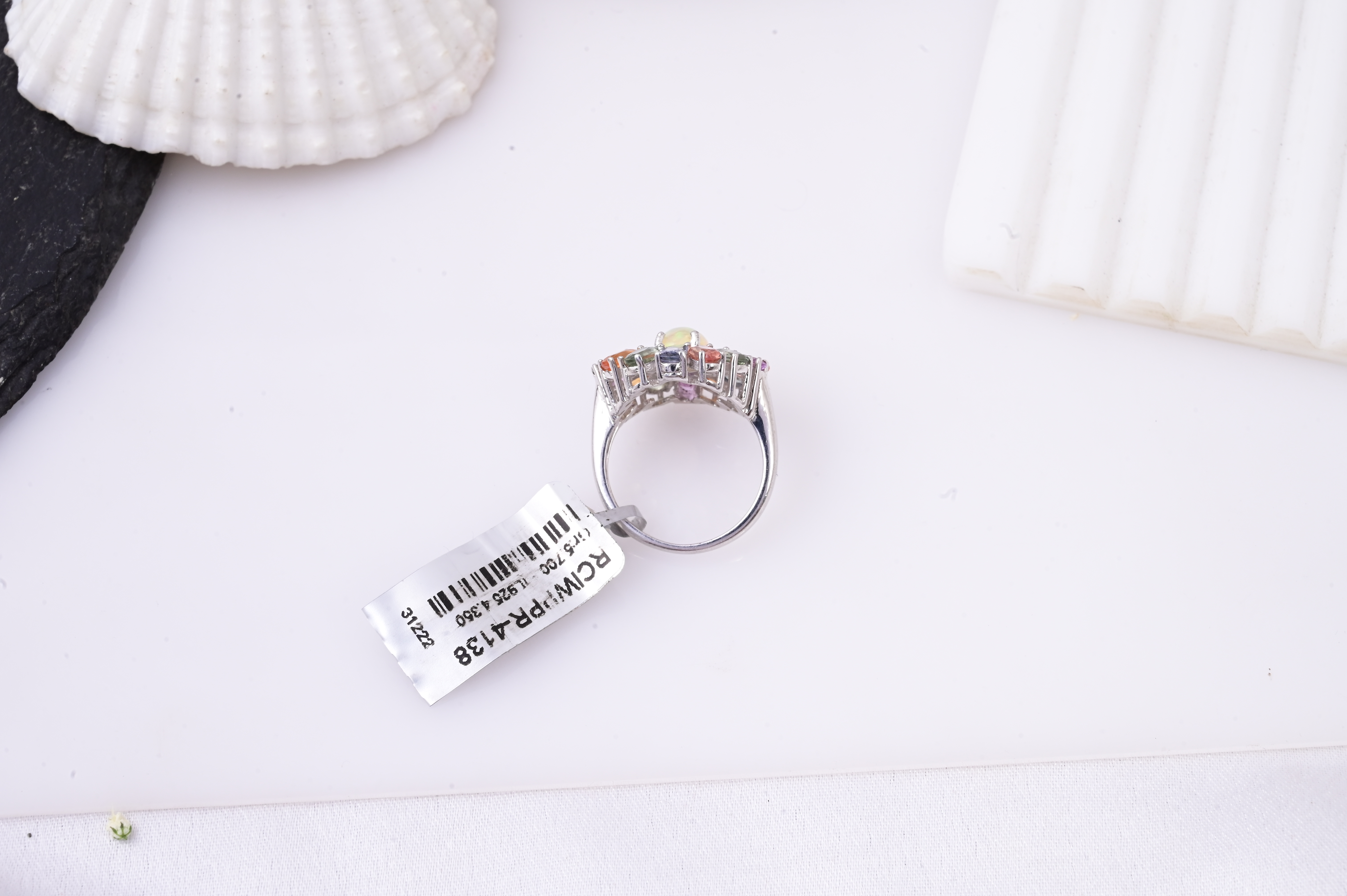 Celestial Opal Bloom Multi Sapphire Ring