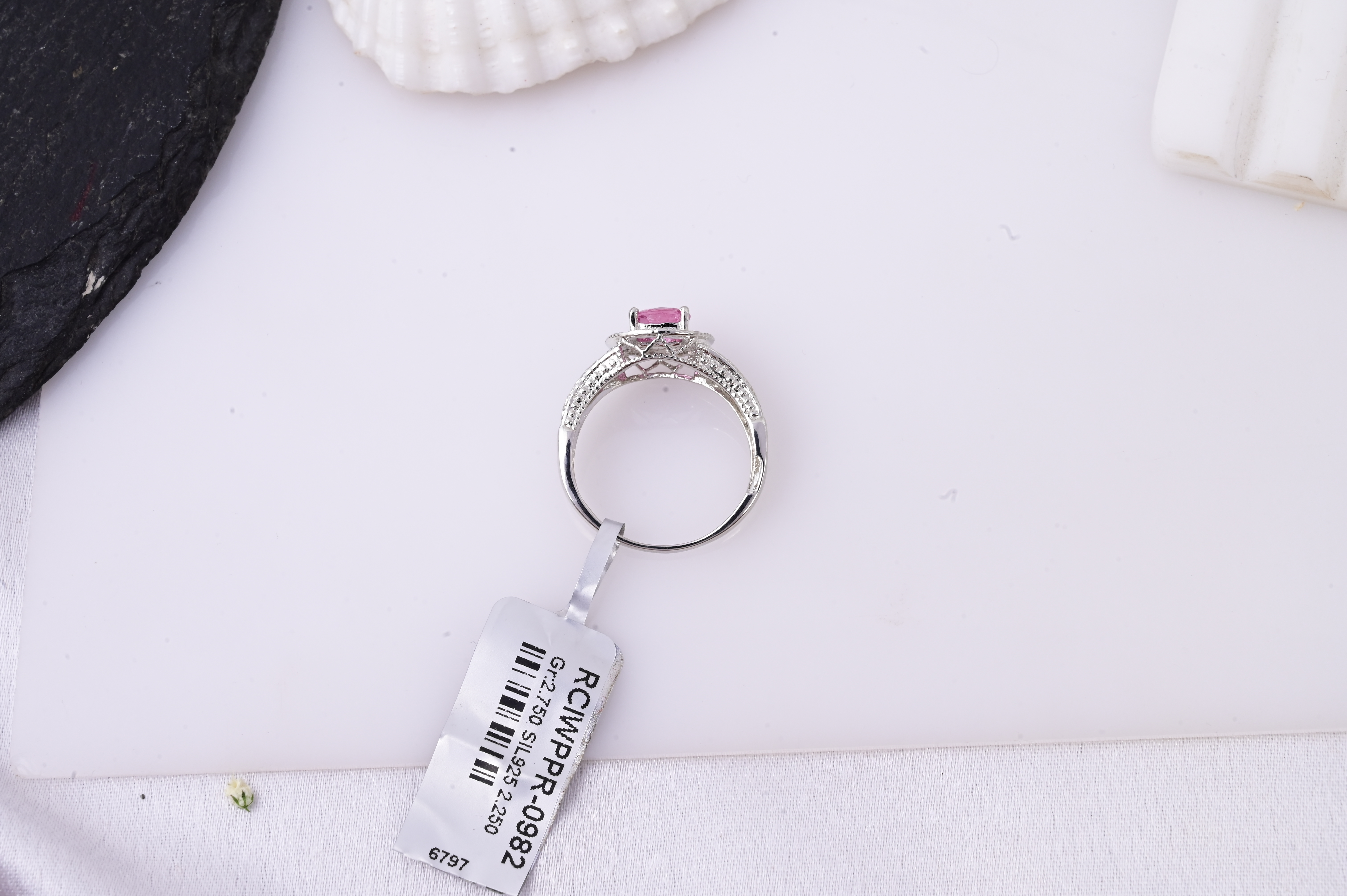Blush Radiance Pink Sapphire Halo Ring