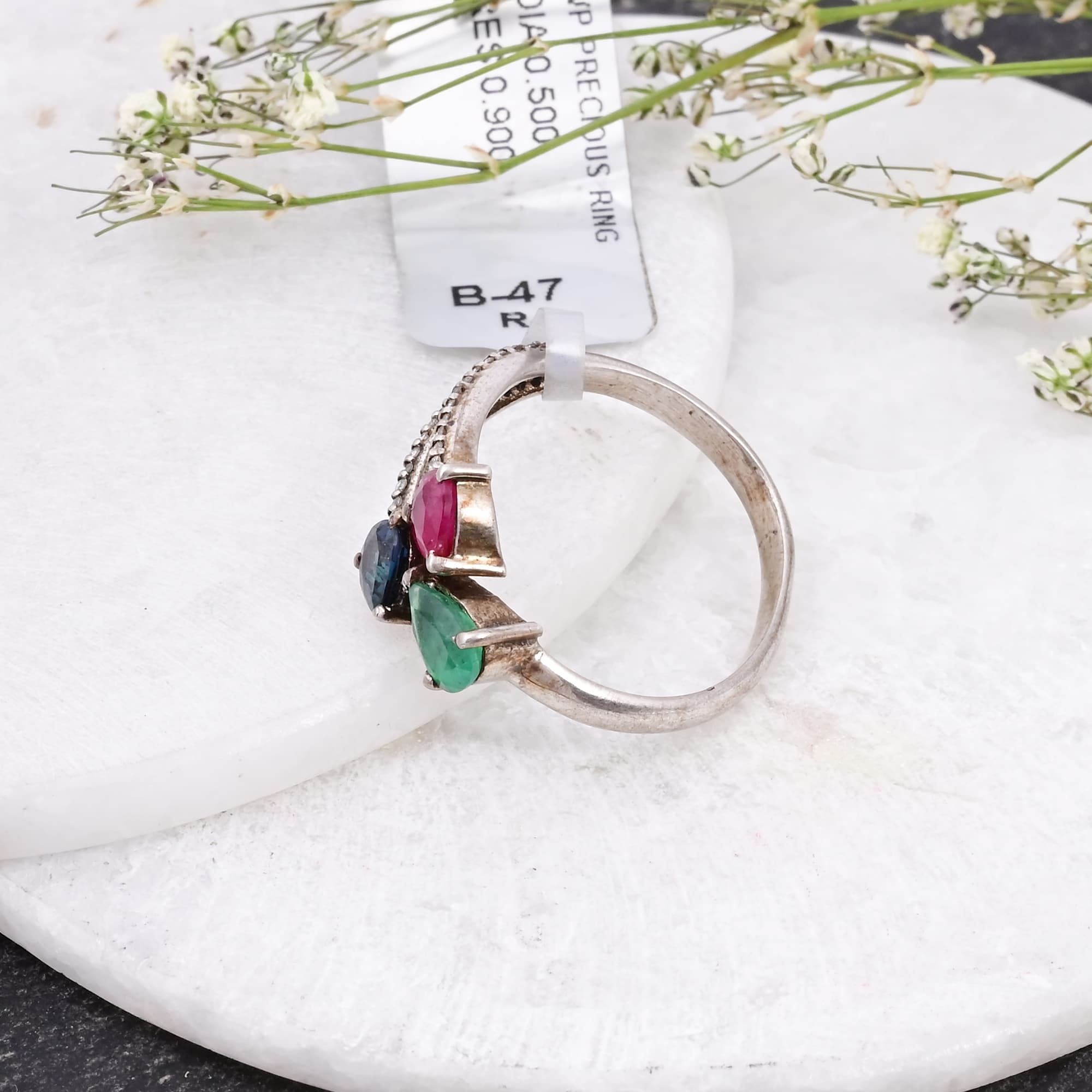 Trinity Harmony Gemstone Ring alternate view