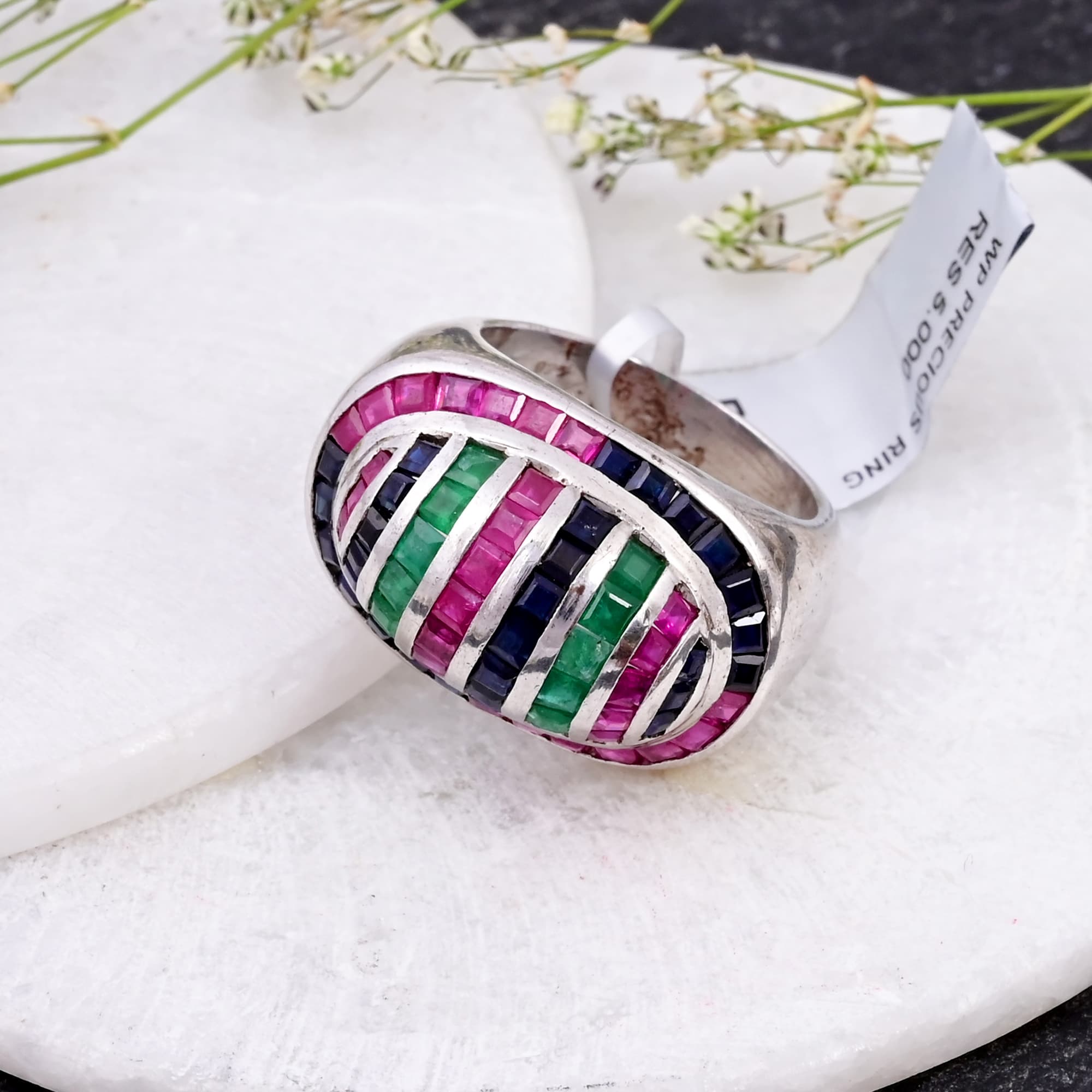 Regal Mosaic Gemstone Ring