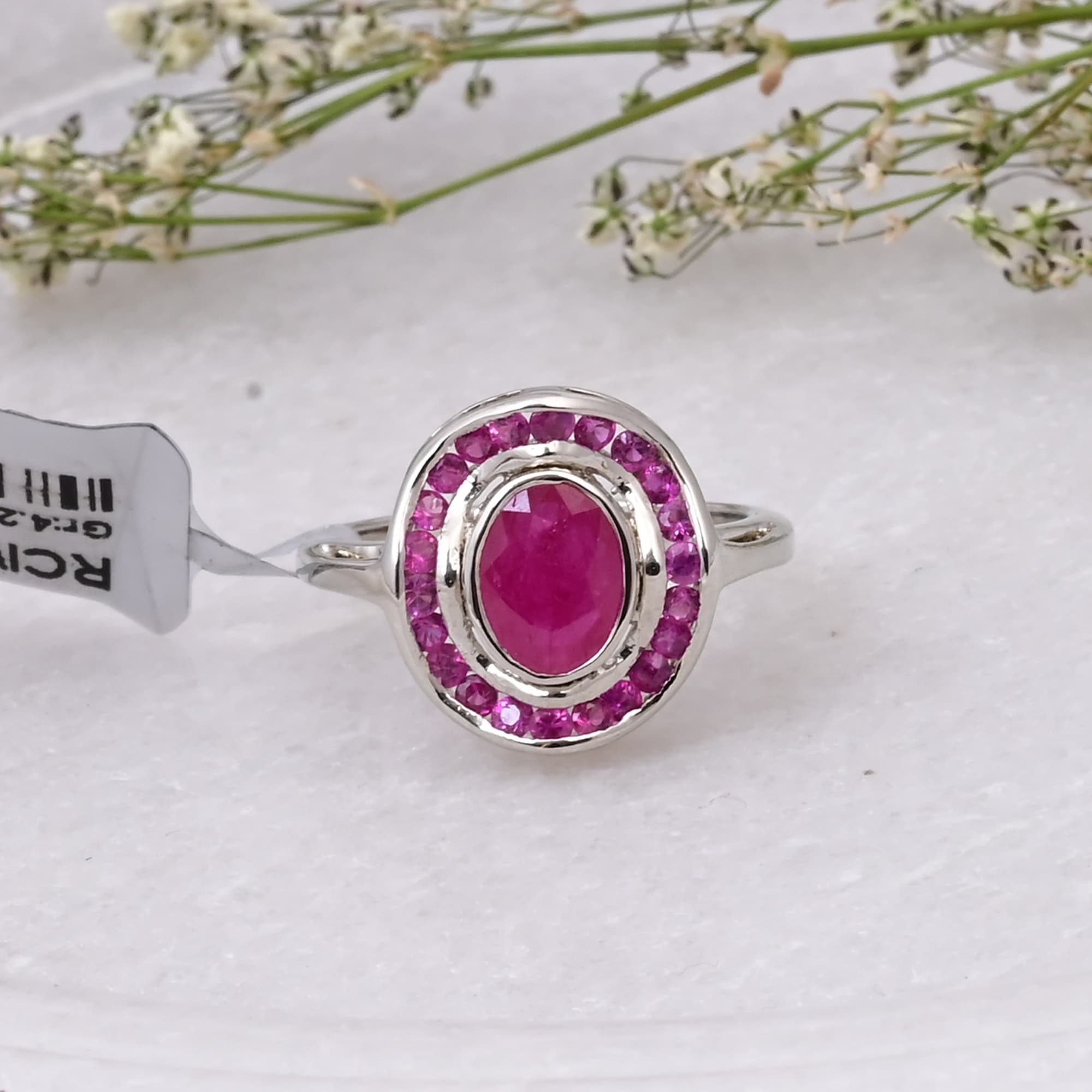 Royal Ruby Halo Ring