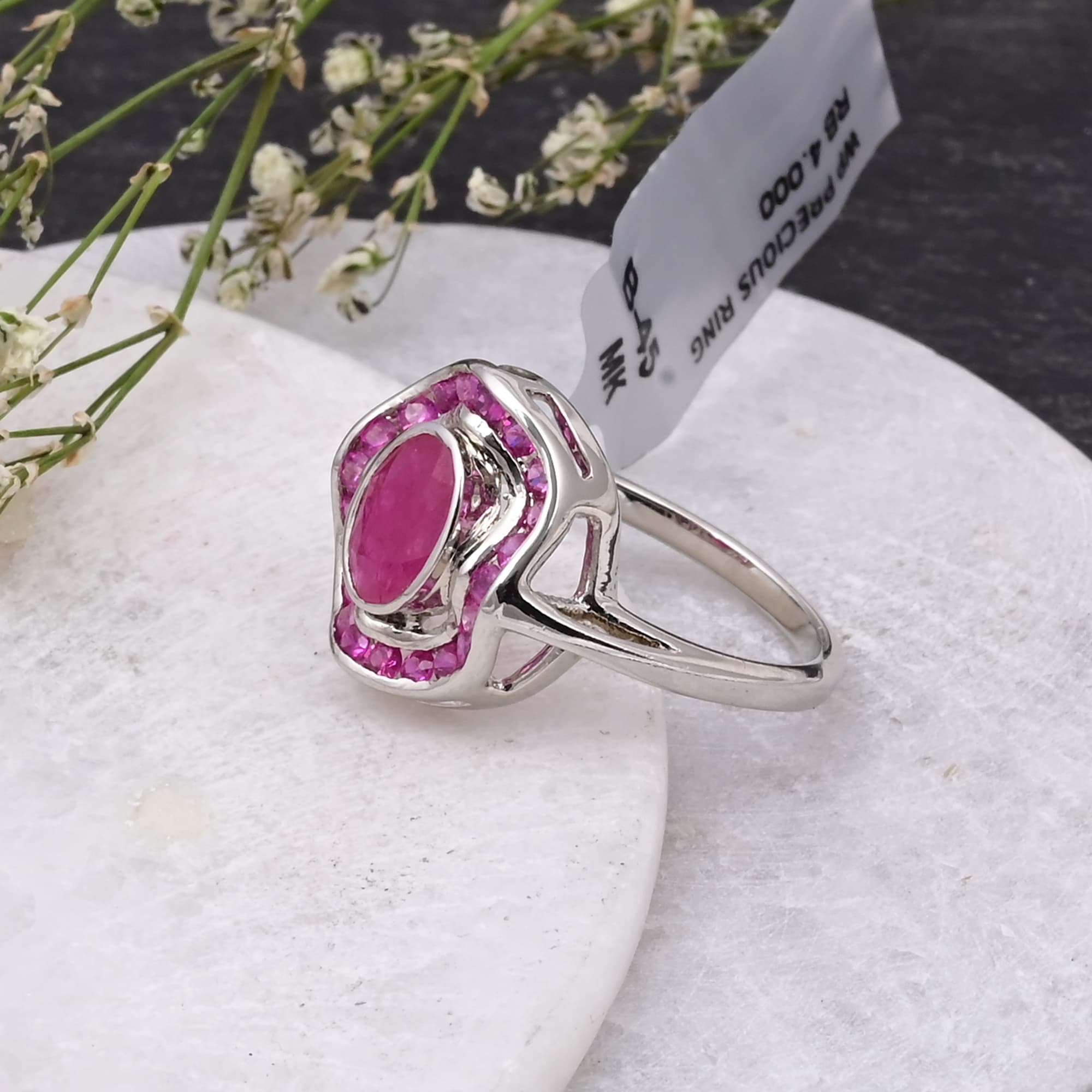 Royal Ruby Halo Ring