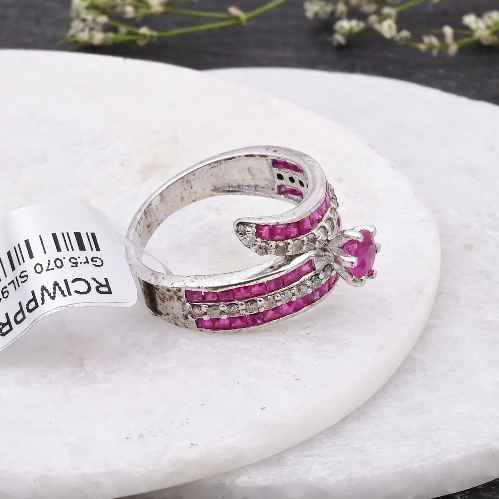 Crimson Elegance Ruby Diamond Ring alternate view